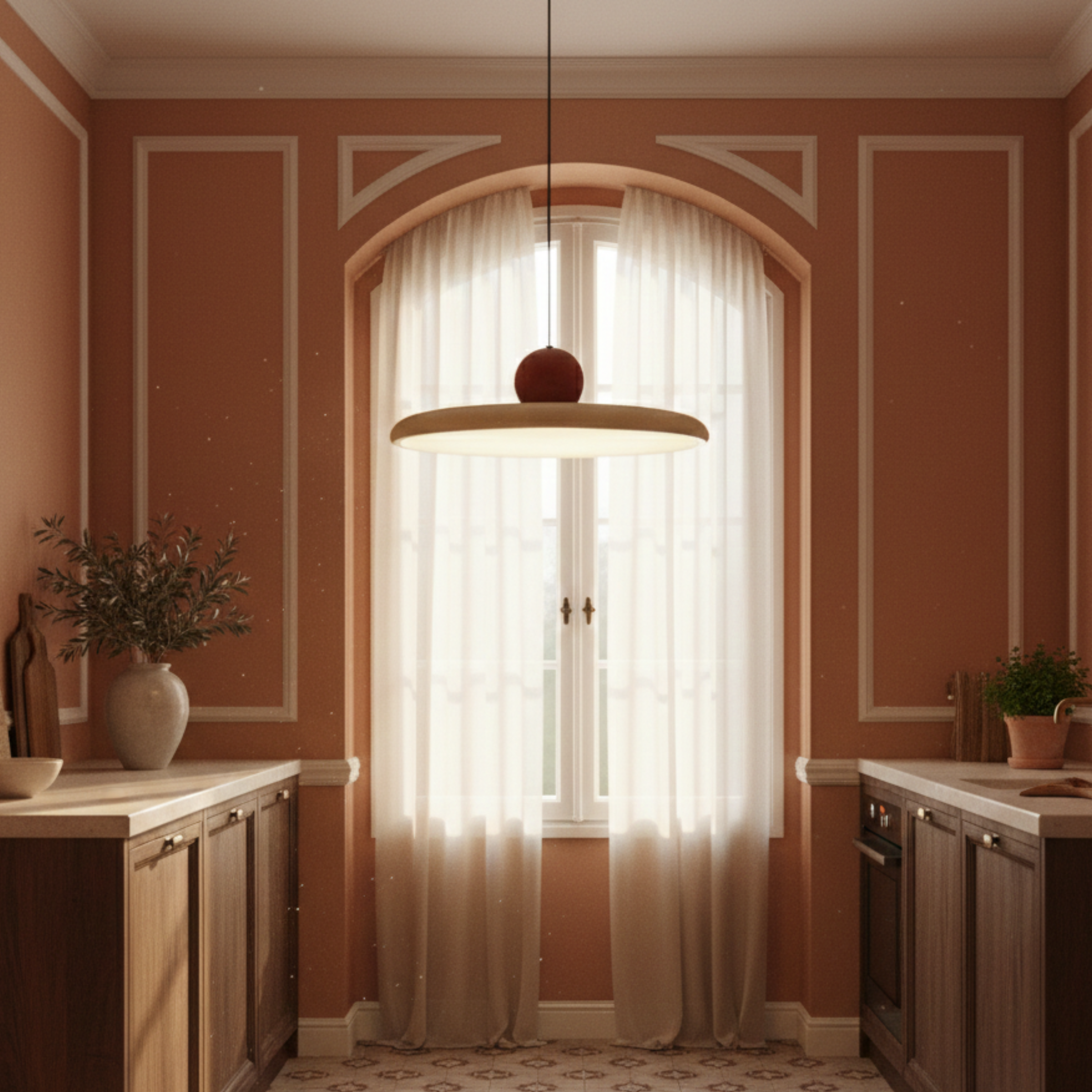 Szklana lampa wisząca w stylu Bauhaus