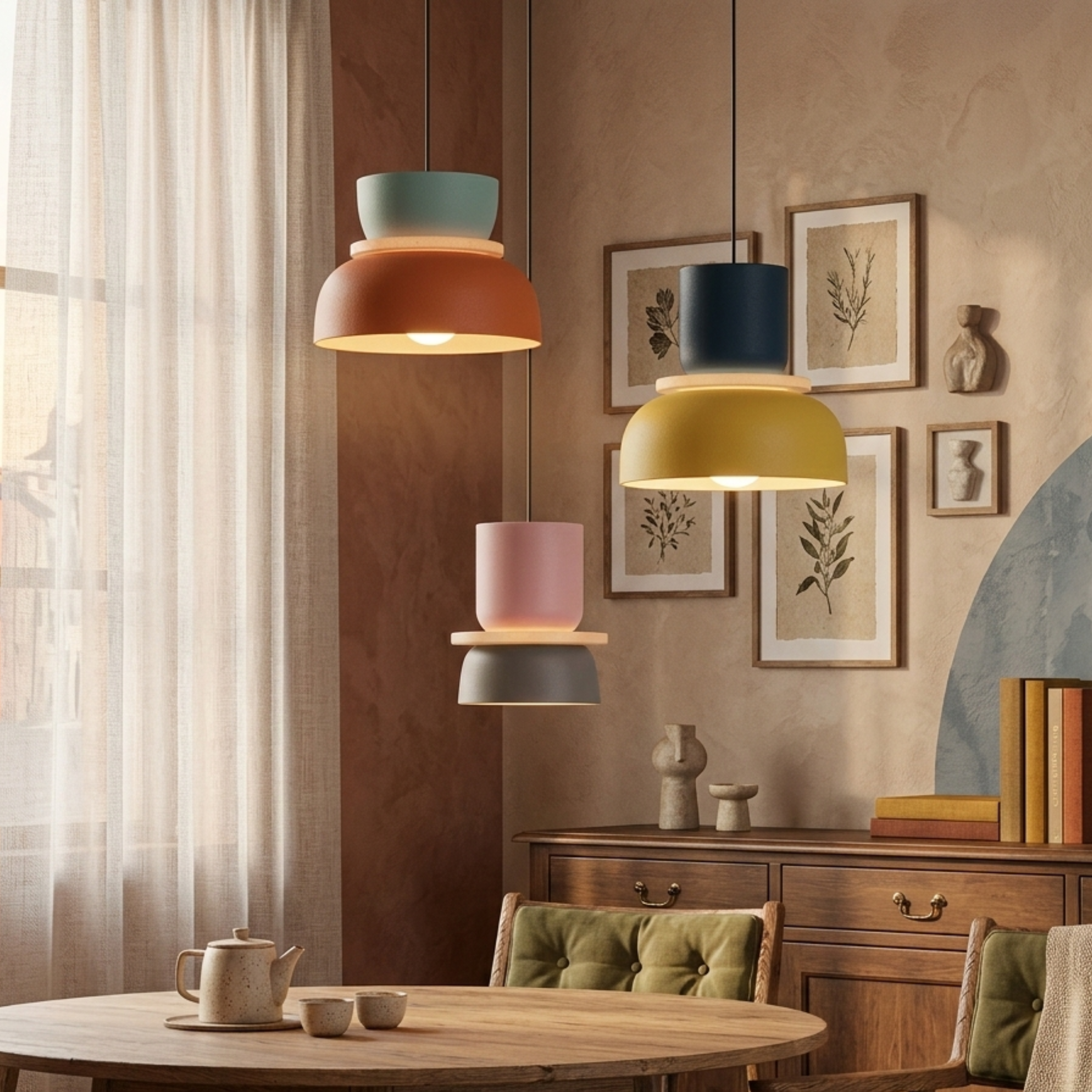 Kolorowa Miseczkowa Lampa Wisząca