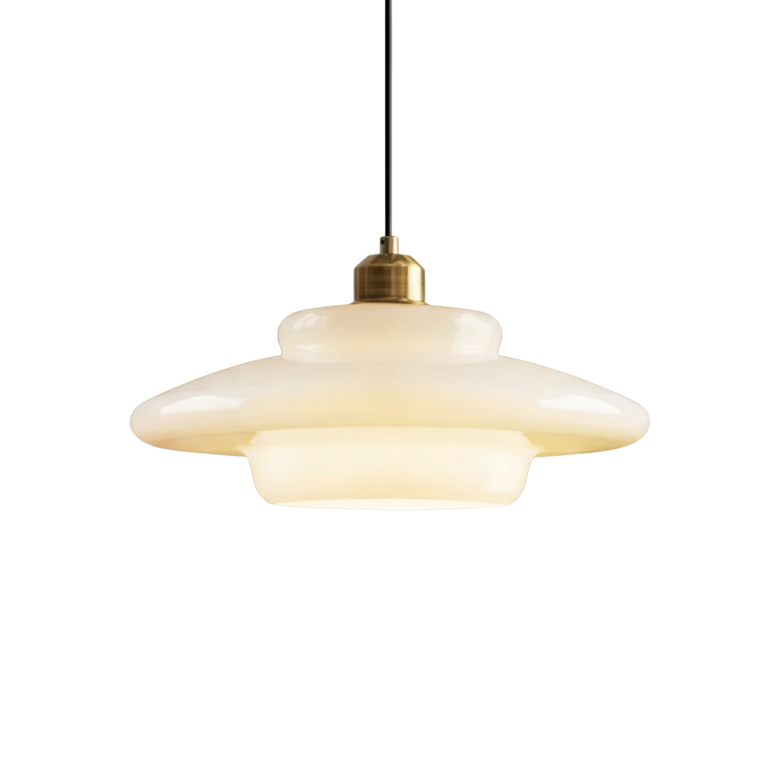 Nowoczesna lampa wisząca z białego szkła