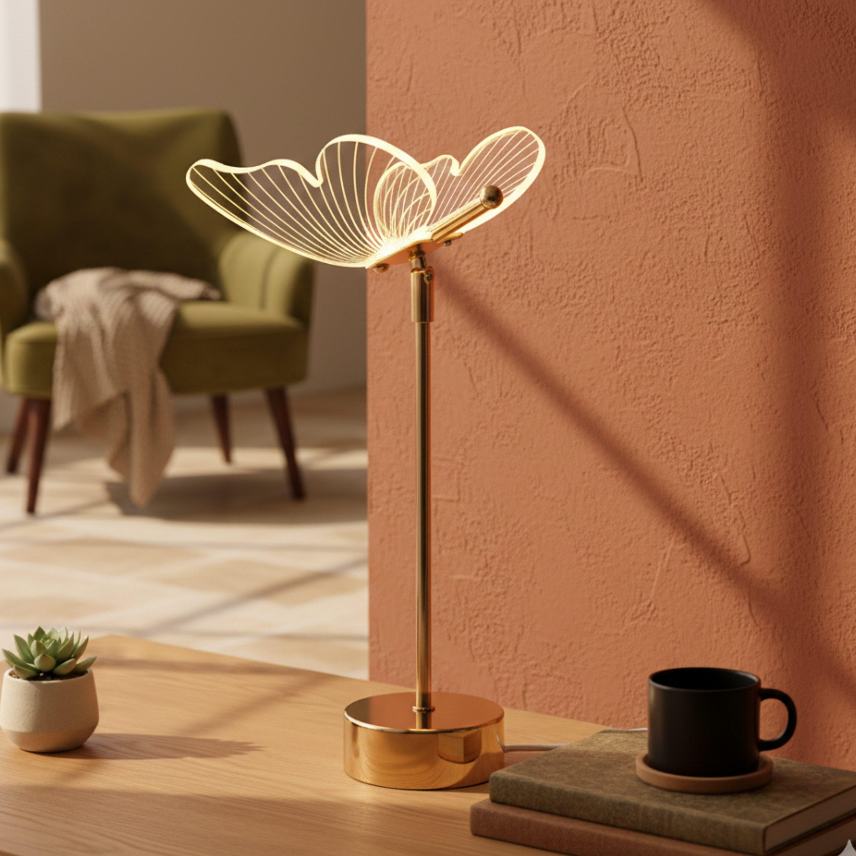 Lampa stołowa LED Motyl