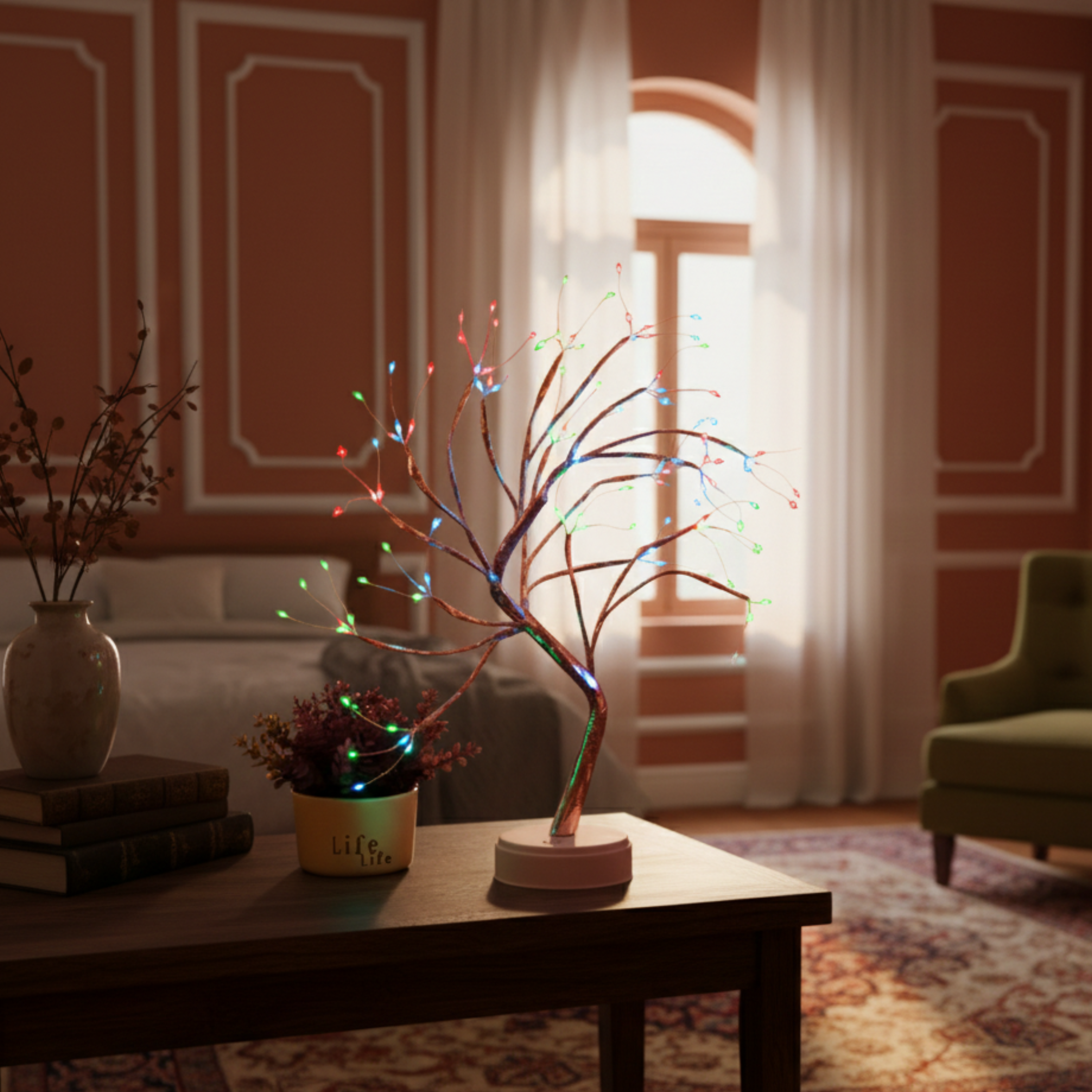 Dekoracyjna lampka nocna LED w kształcie choinki