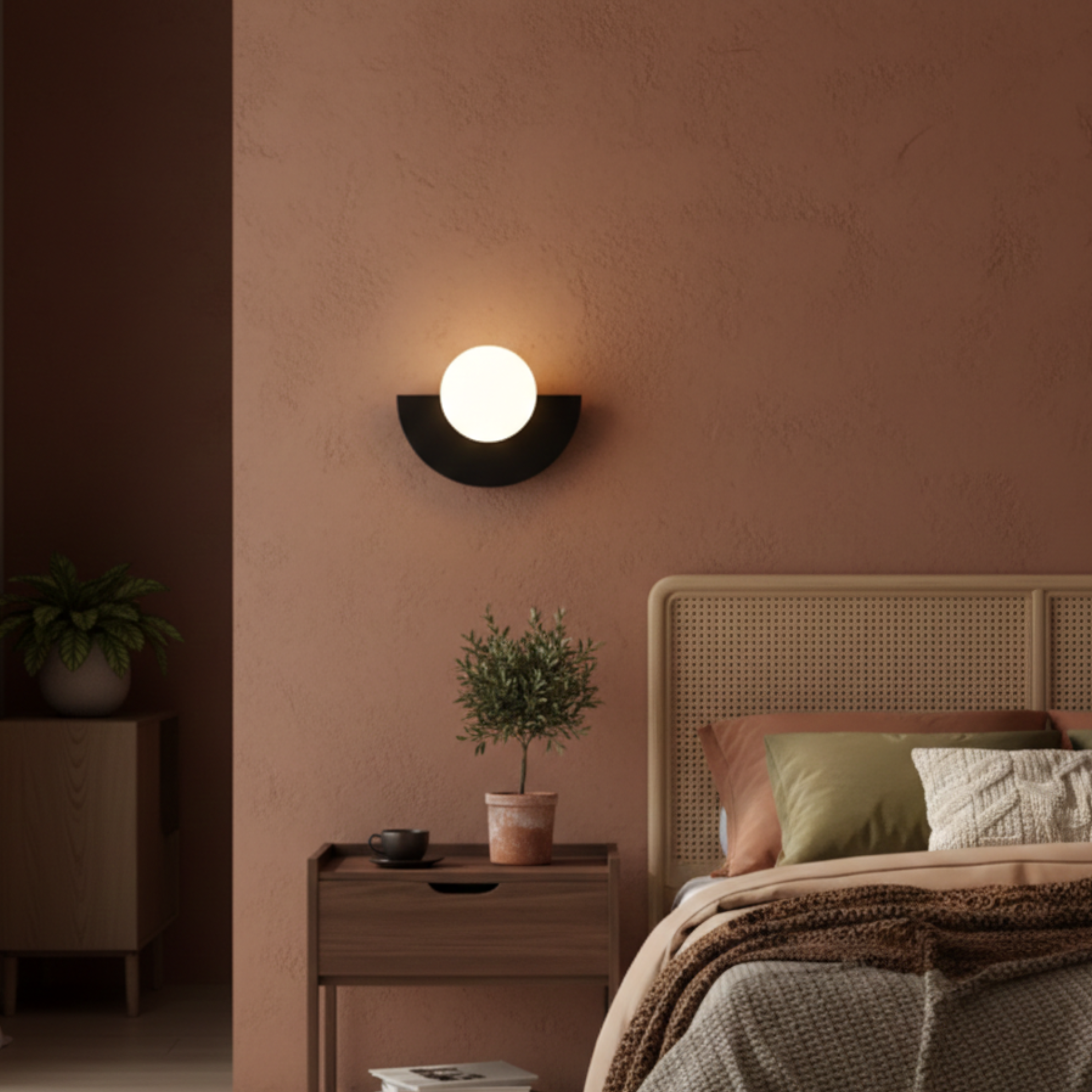 Nordycka półokrągła minimalistyczna lampa ścienna LED