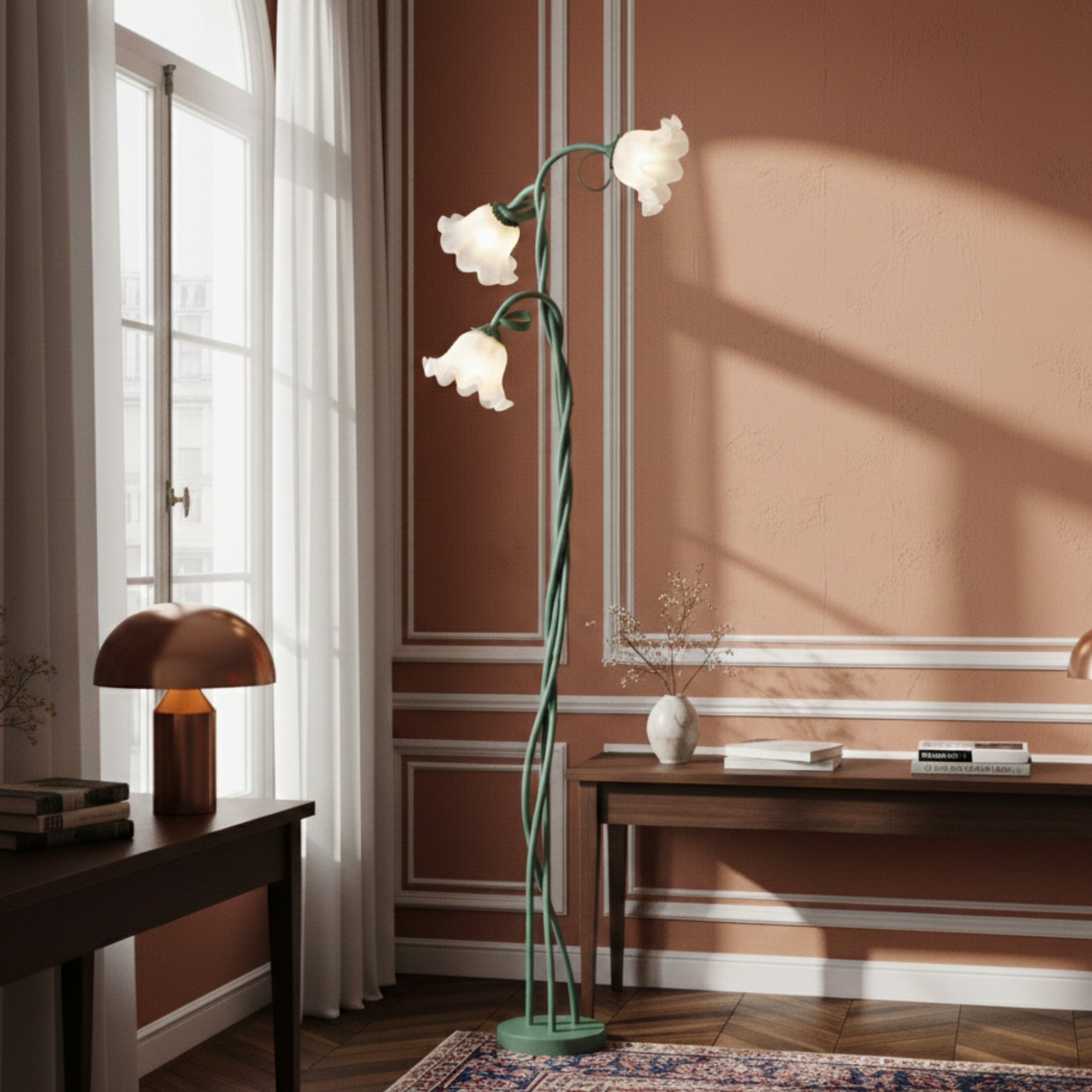 Kwietna lampa podłogowa LED