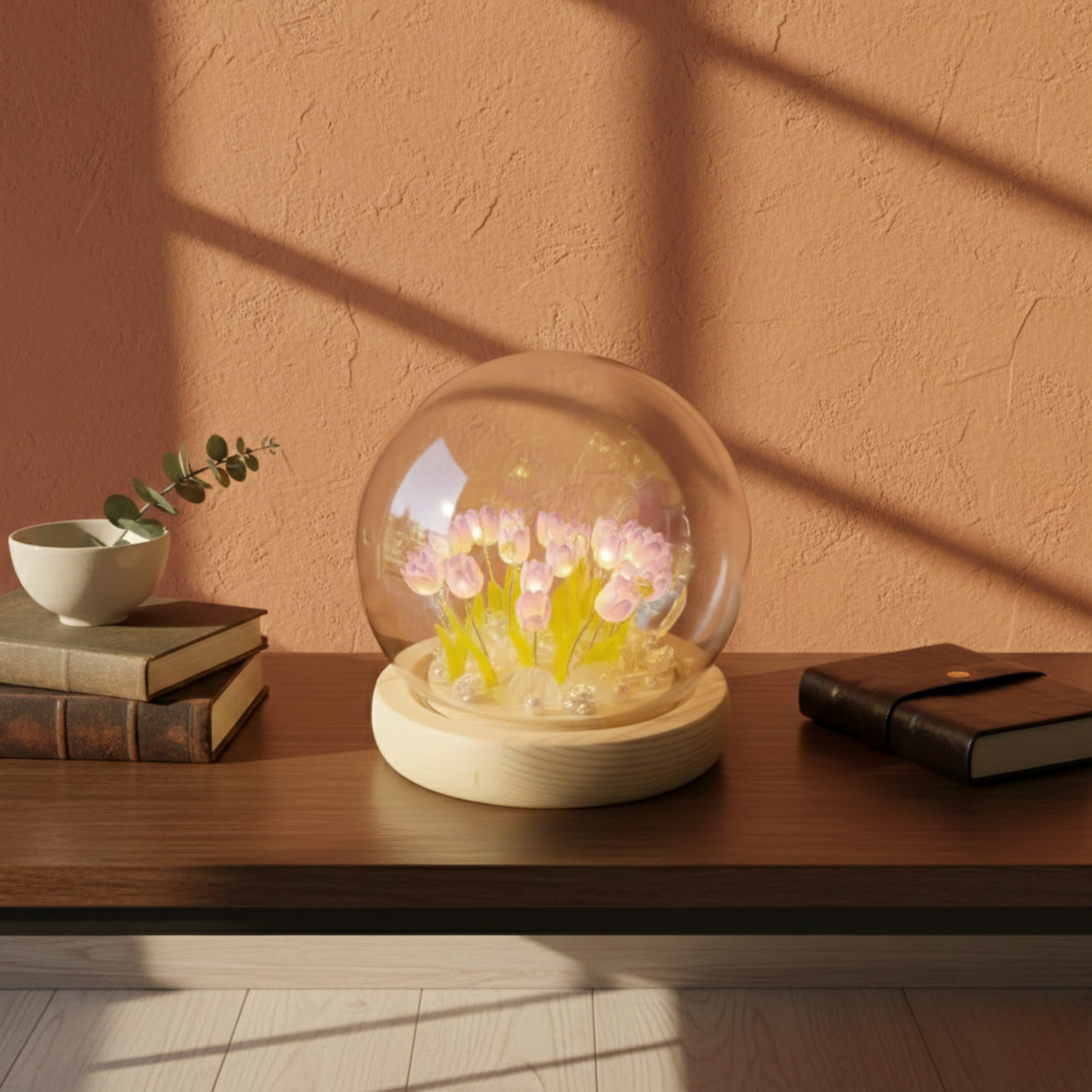 Dekoracyjna lampa stołowa LED Tulipany