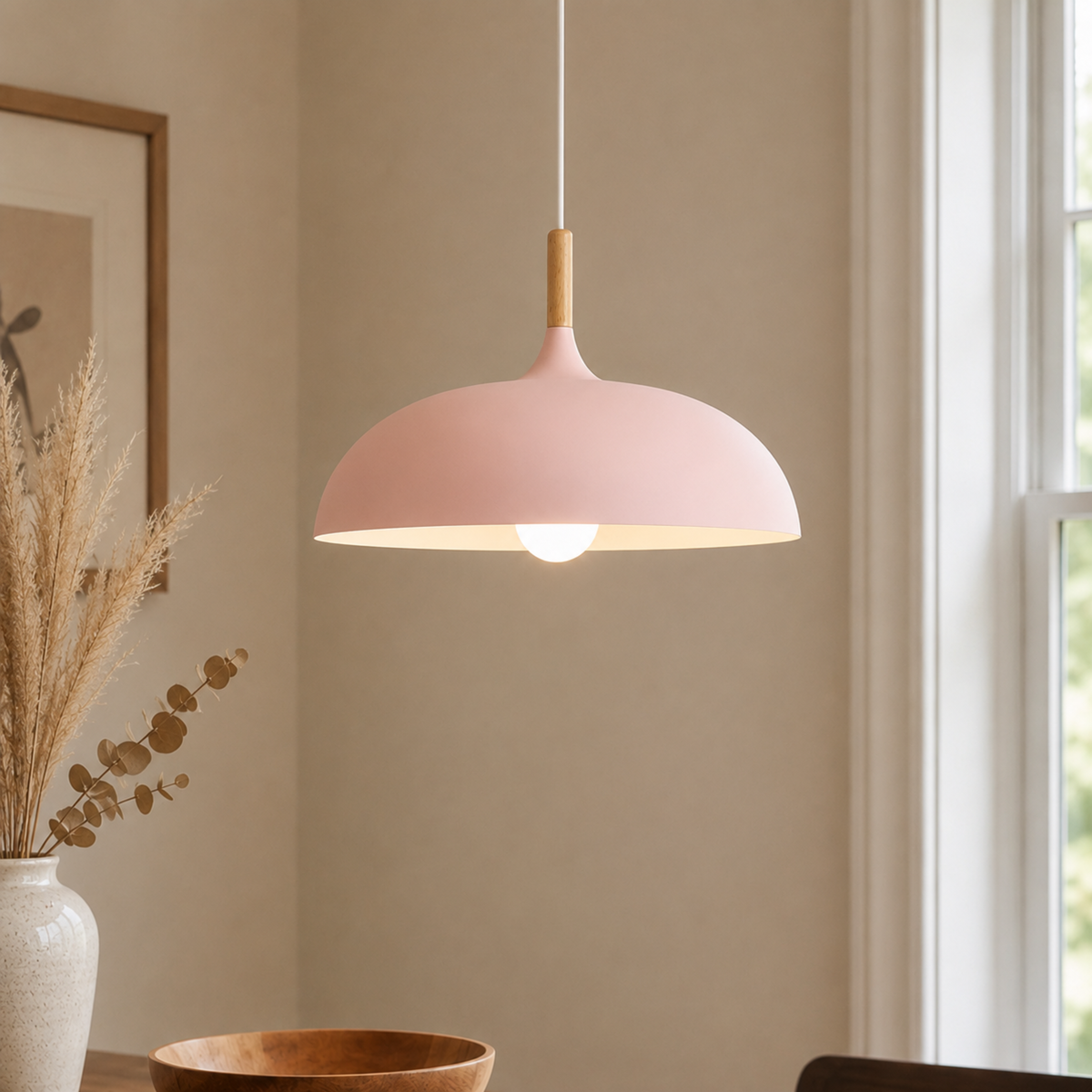 Minimalist Wood Aluminum Pendant Light