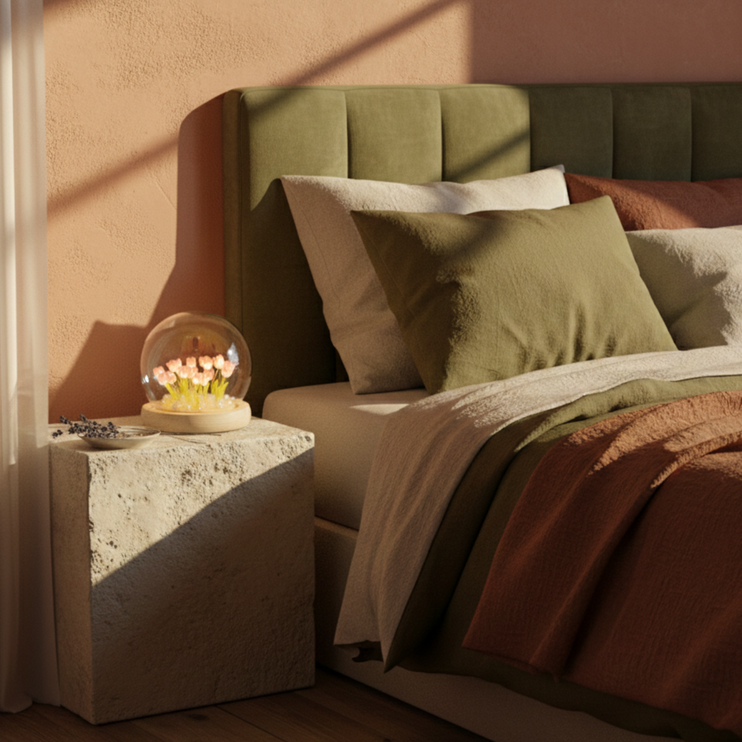 Dekoracyjna lampa stołowa LED Tulipany