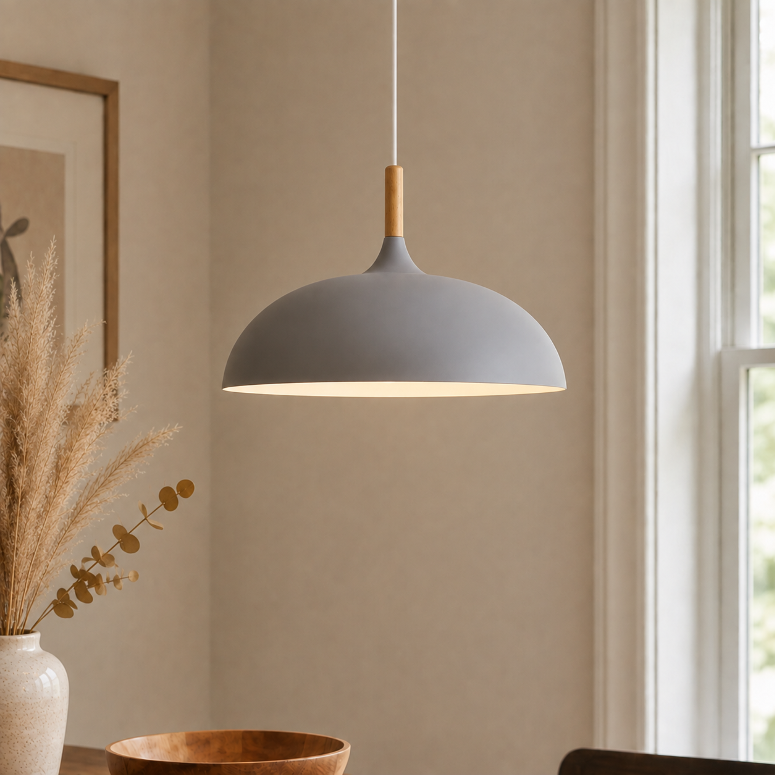 Minimalist Wood Aluminum Pendant Light