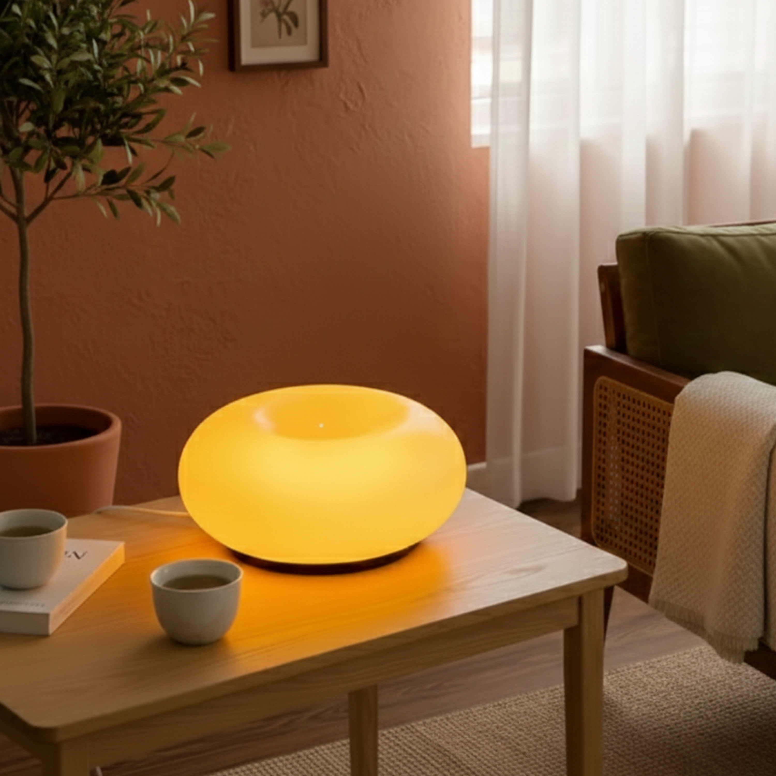 Lampa LED Bauhaus w kształcie donuta