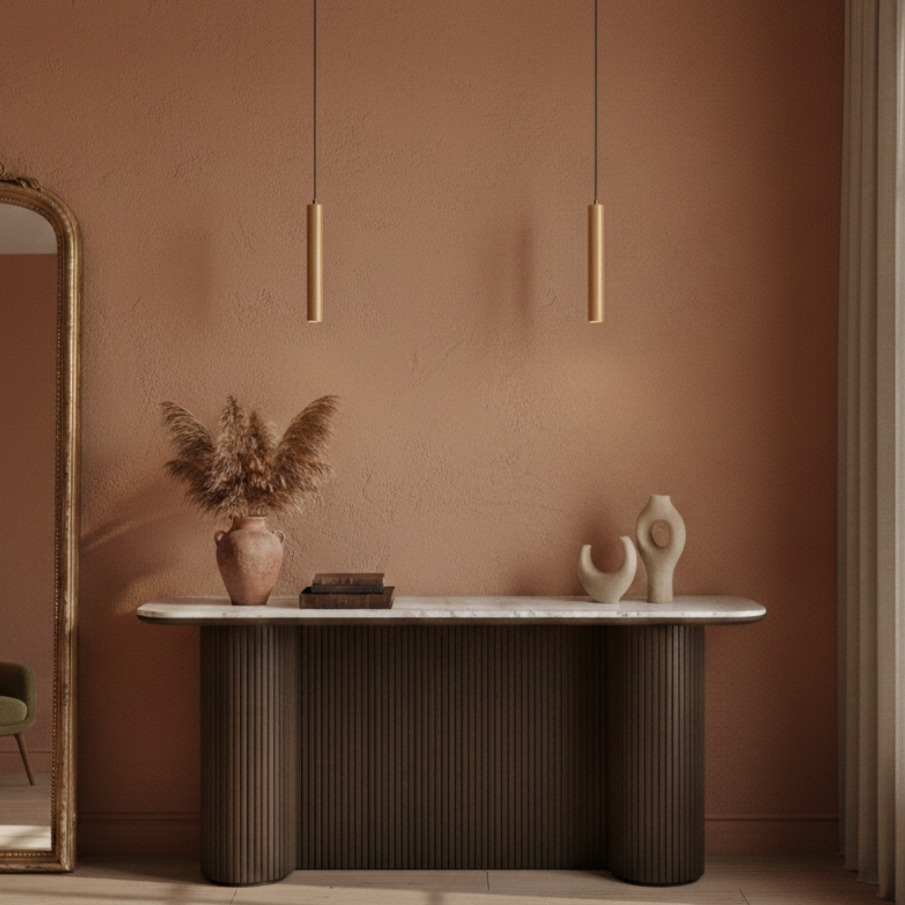 Smukła kamienna lampa wisząca LED