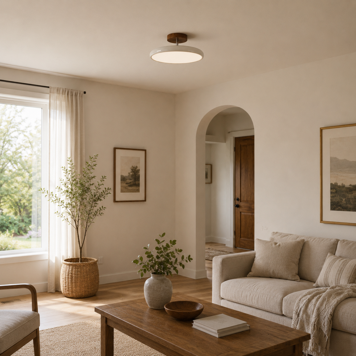 Round Retro LED Vintage Ceiling Light