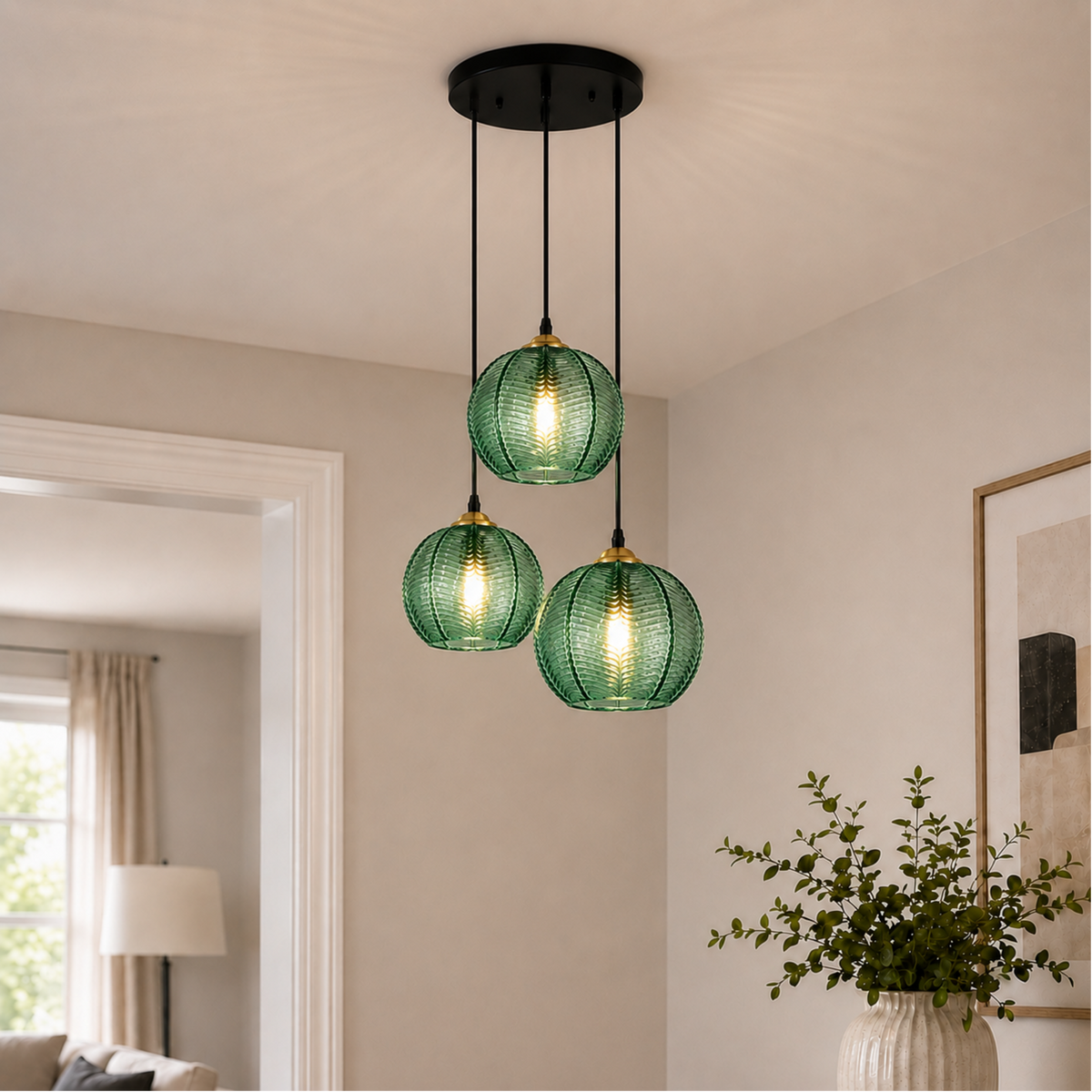 Modern Striped Glass Pendant Light