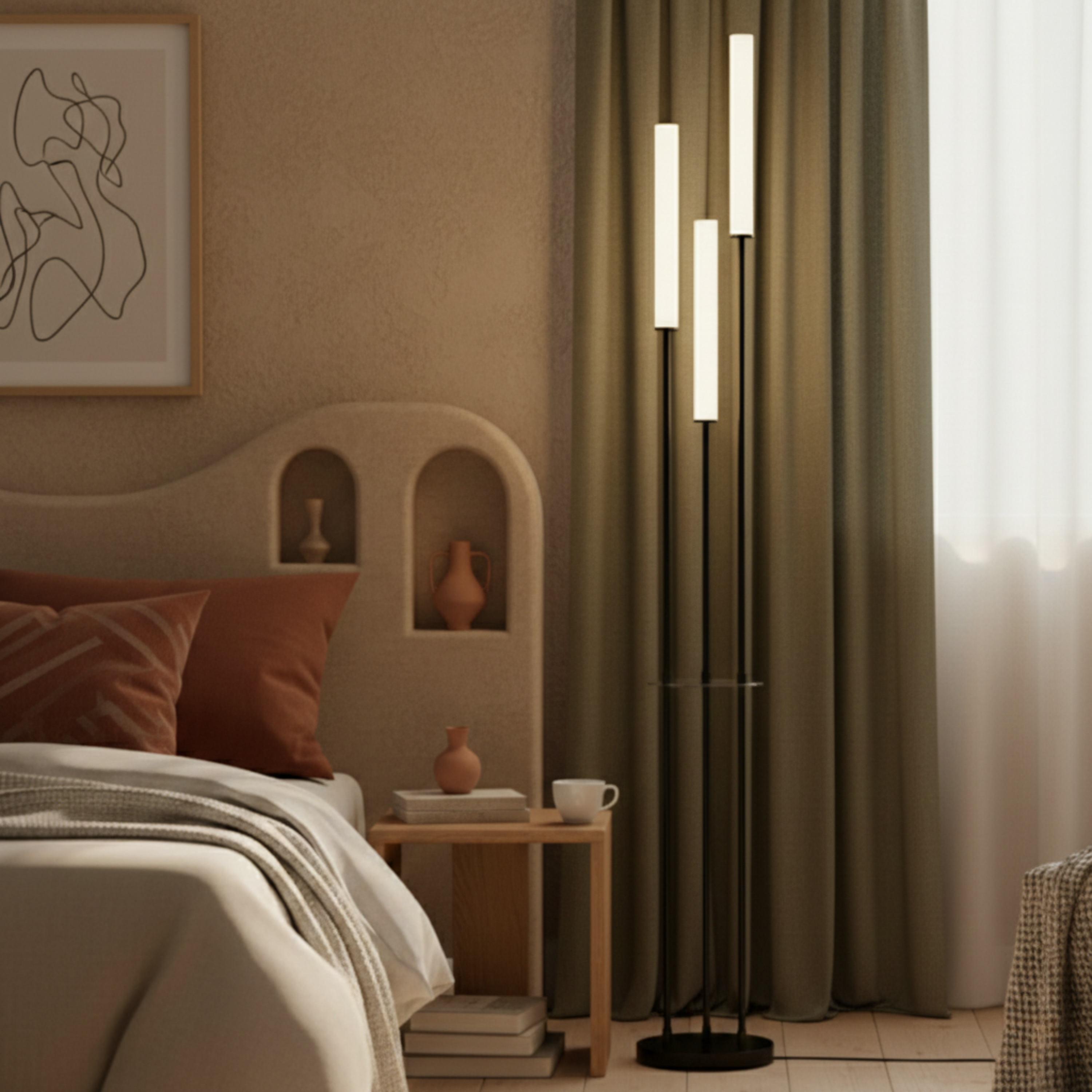 Regulowana nowoczesna minimalistyczna lampa podłogowa LED do wnętrz
