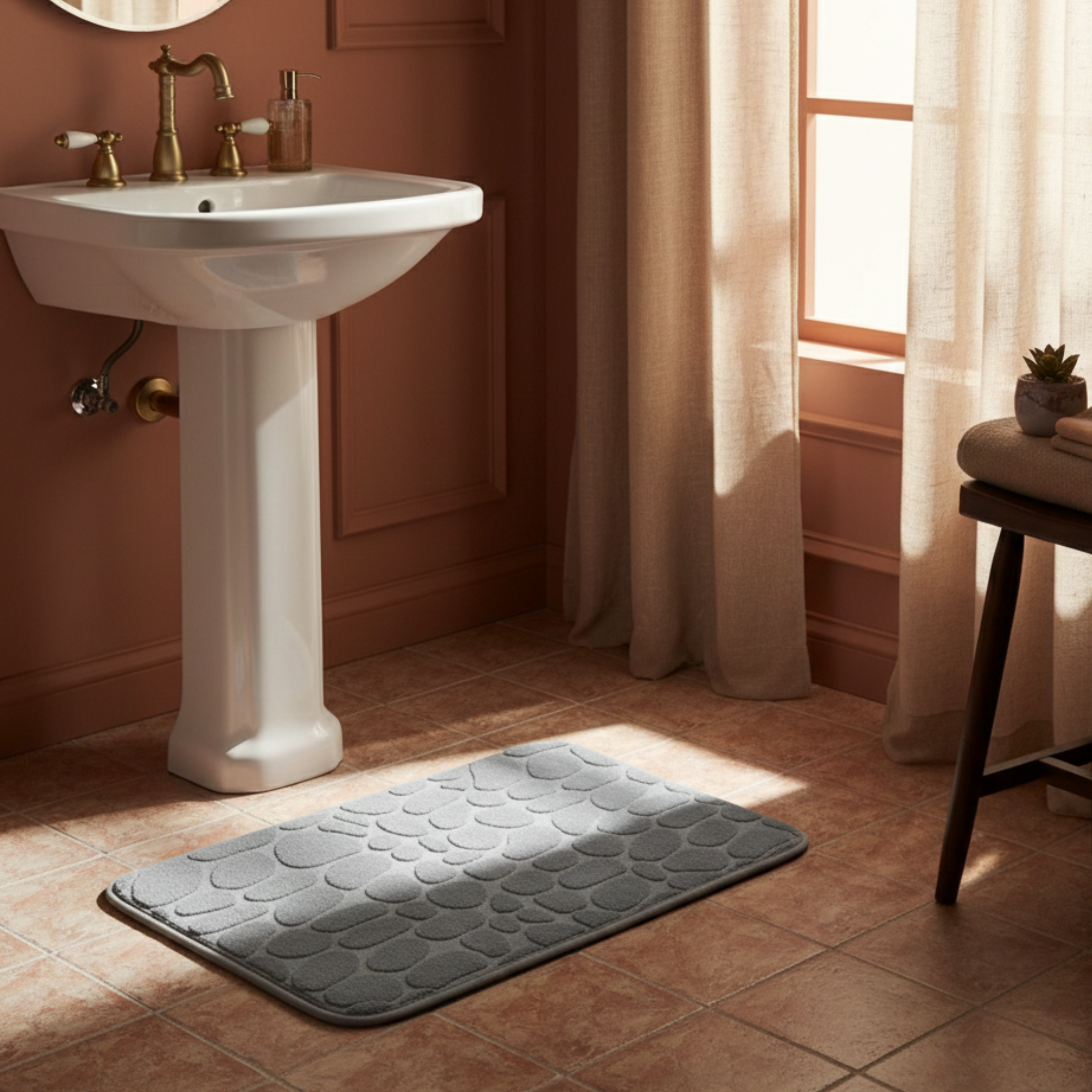 Antypoślizgowy i chłonny dywanik łazienkowy