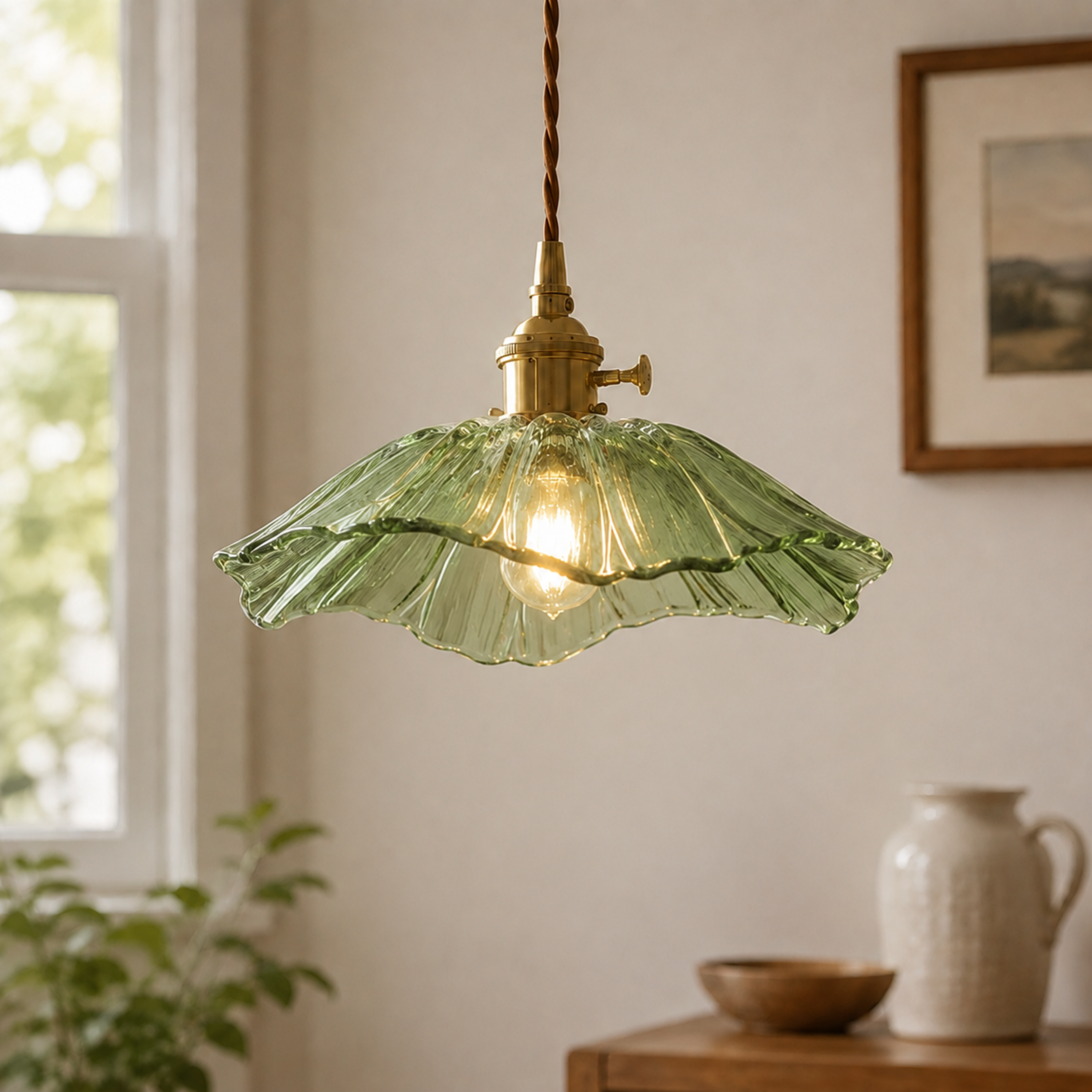 Modern Glass Flower Pendant Light