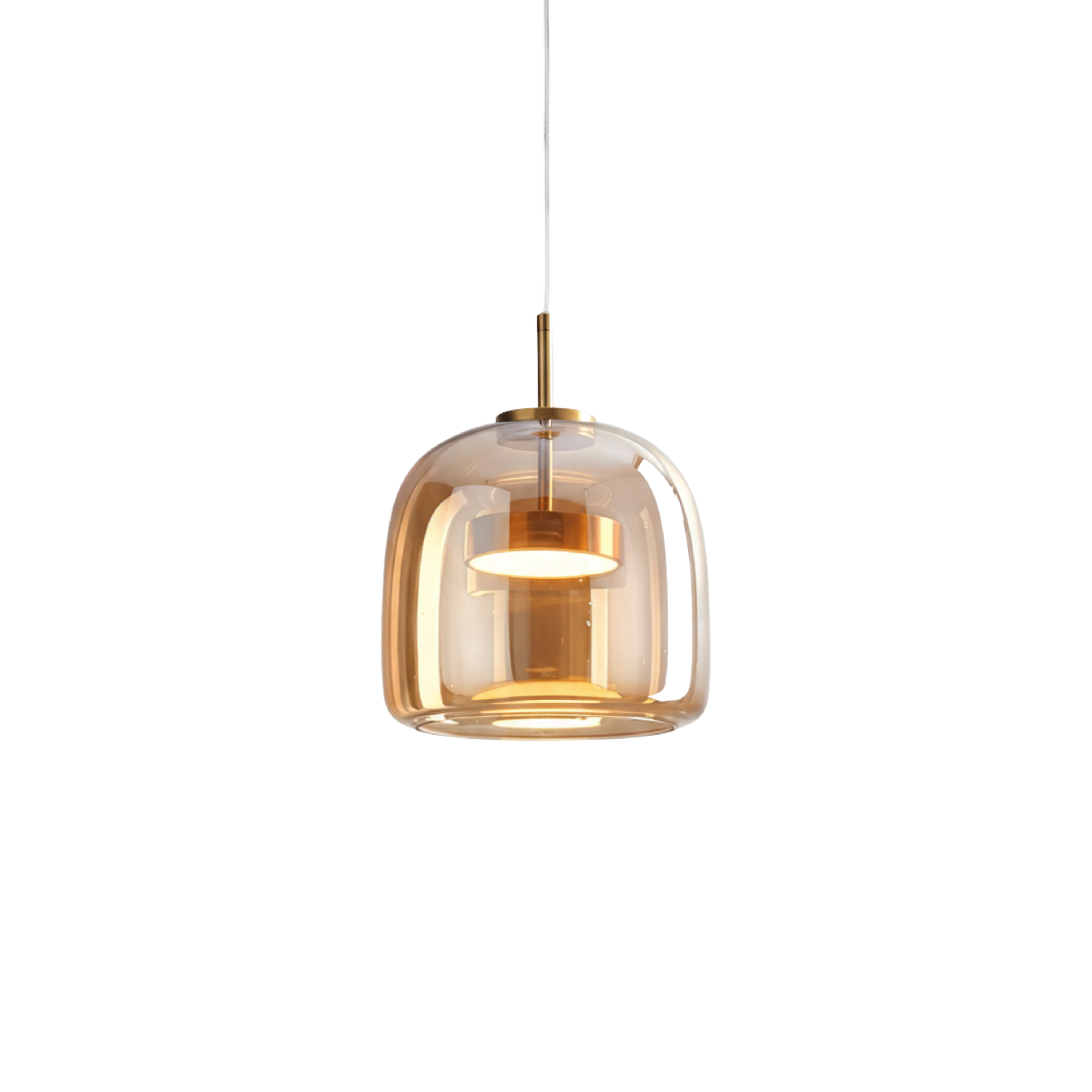 Naturalna ryflowana lampa wisząca LED z kamienia