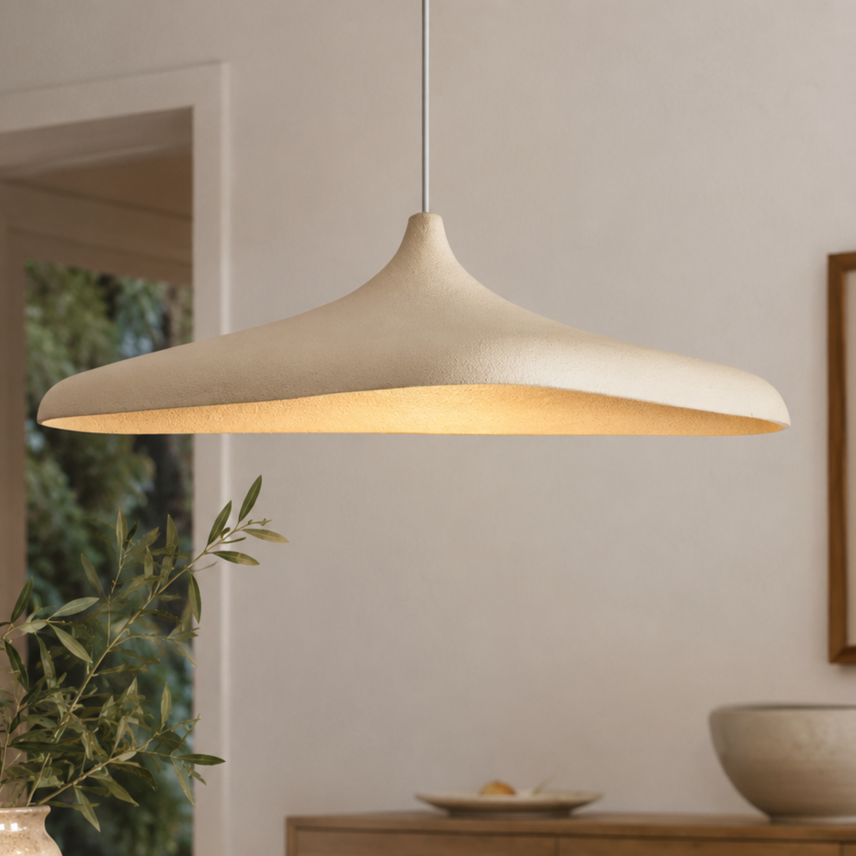 Japanese Wabi-Sabi Paper LED Pendant Light
