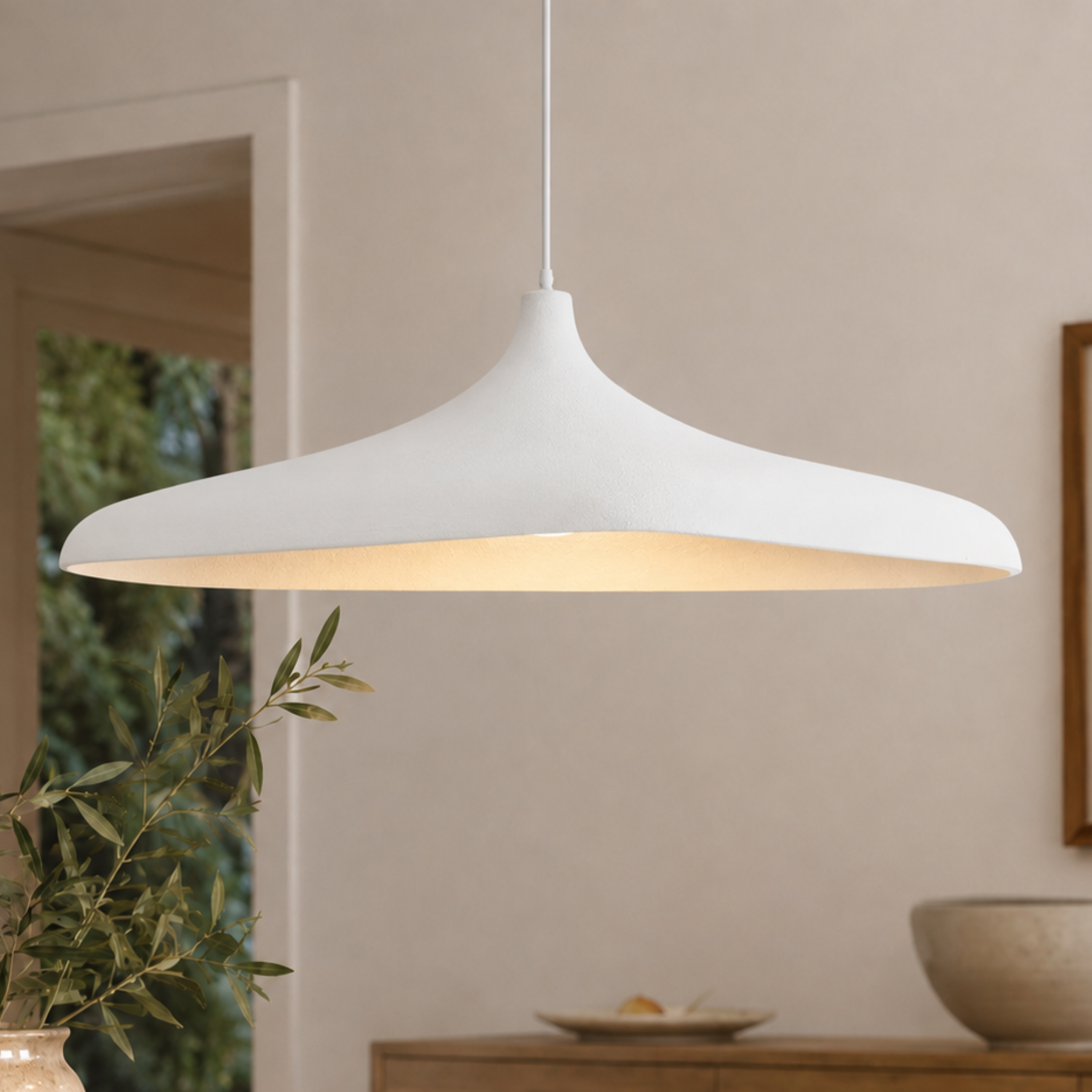 Japanese Wabi-Sabi Paper LED Pendant Light