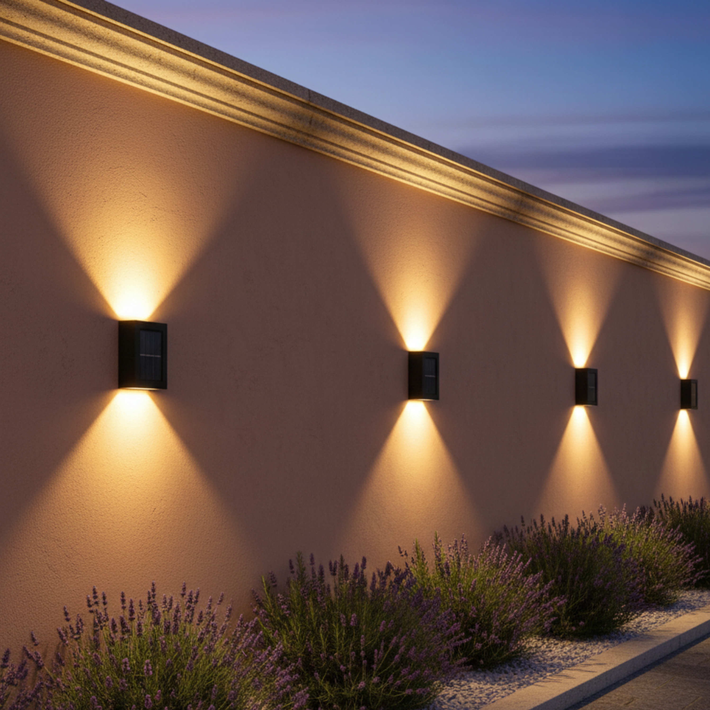 Solarna lampa ścienna LED do użytku zewnętrznego