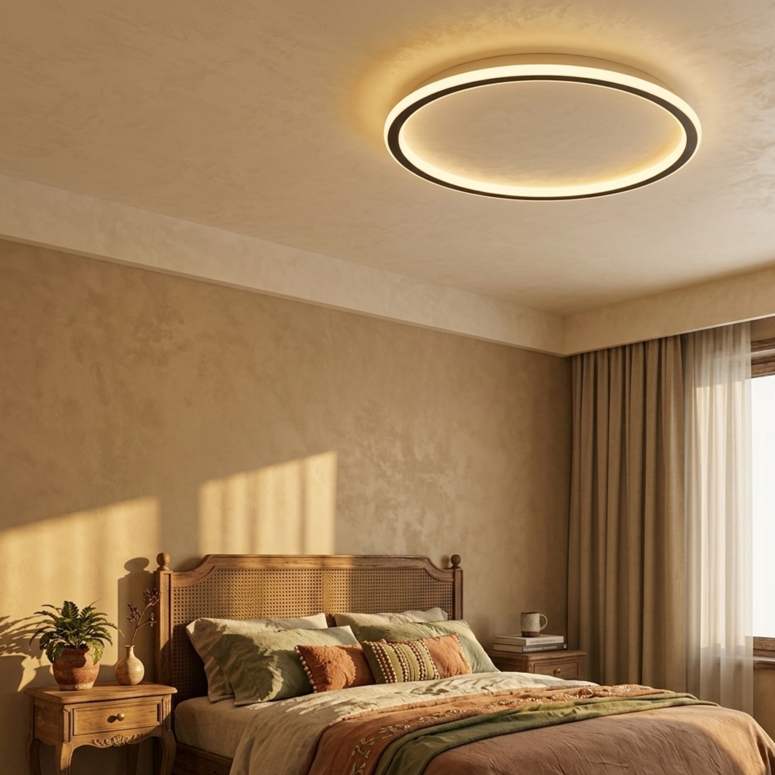 Skandynawska wnętrz okrągła lampa sufitowa LED