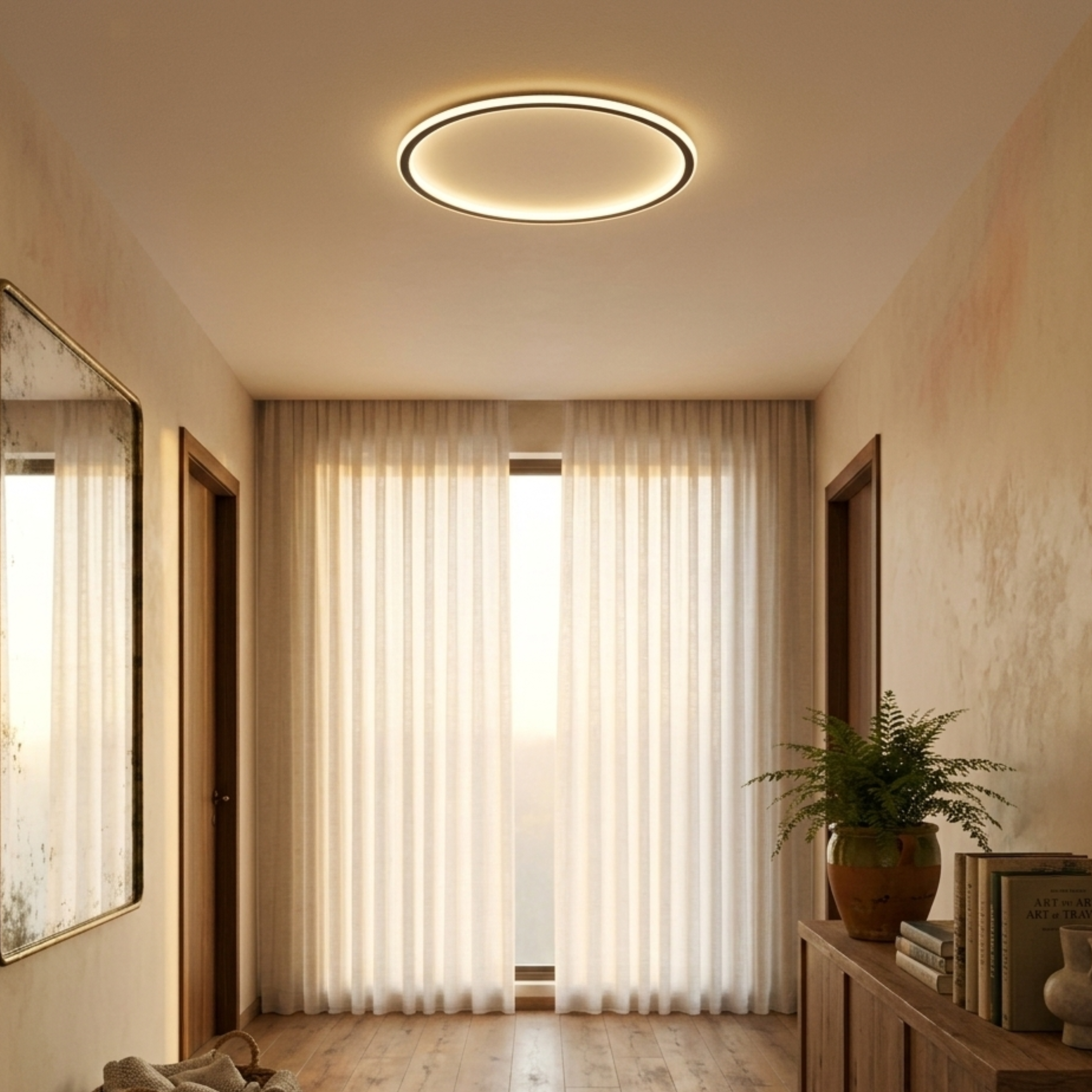 Skandynawska wnętrz okrągła lampa sufitowa LED