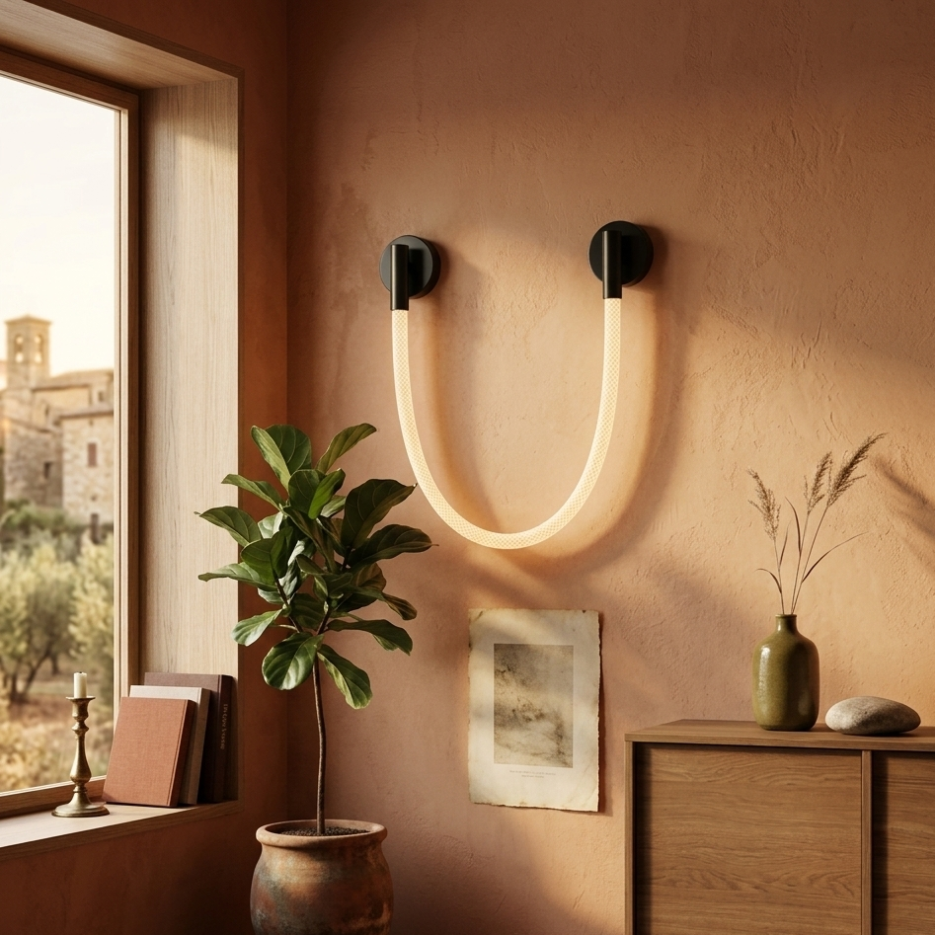 Stylowa ciepła wnętrz lampa ścienna