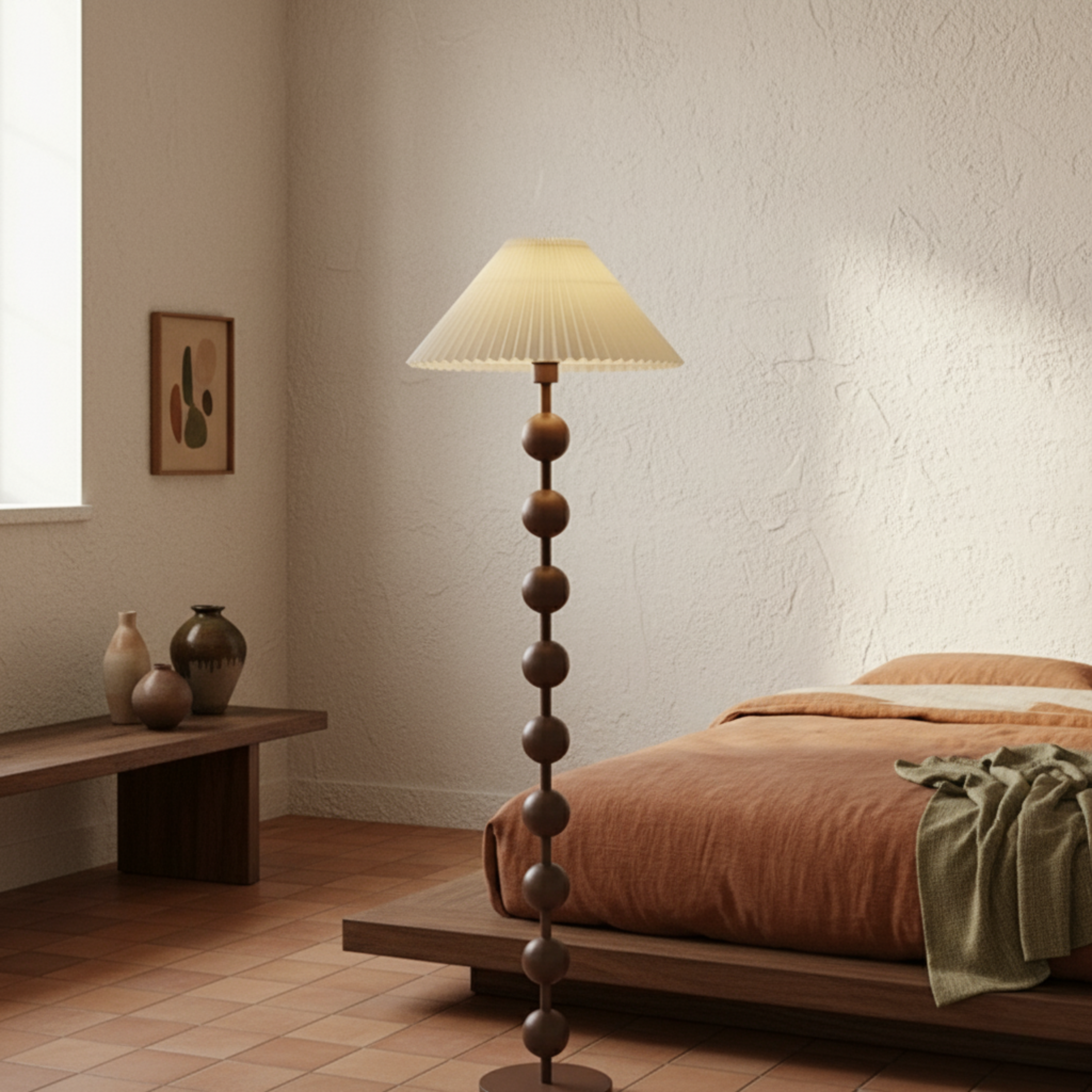 Lampa podłogowa vintage orzecha amerykańskie