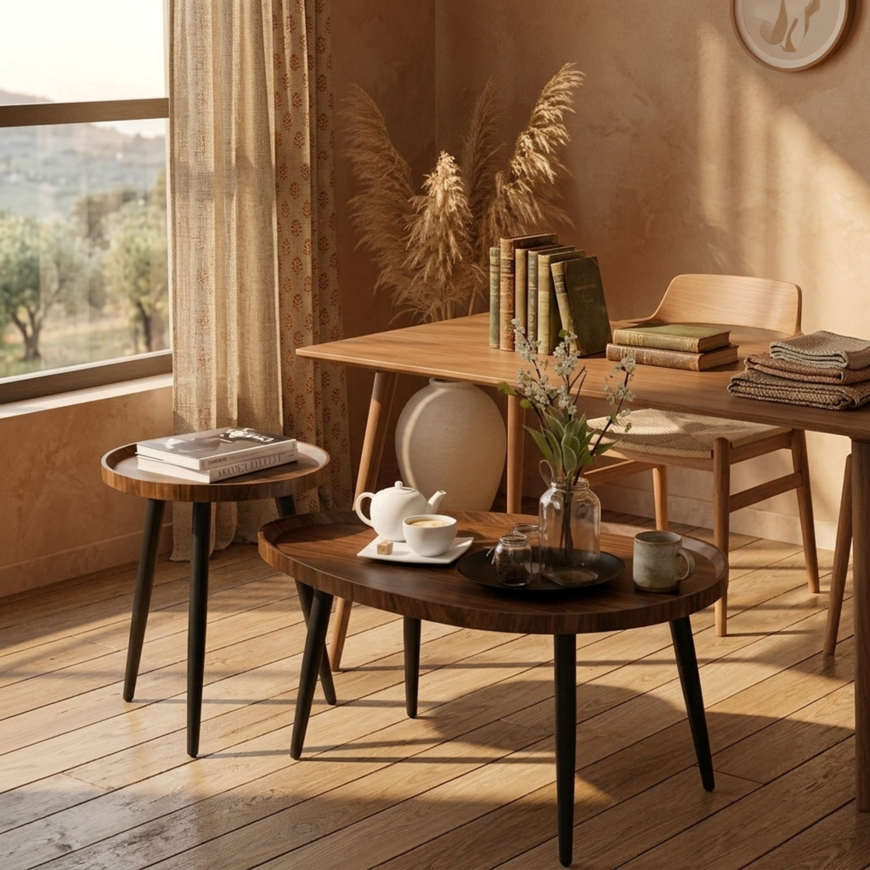 Nieregularny drewniany stolik pomocniczy