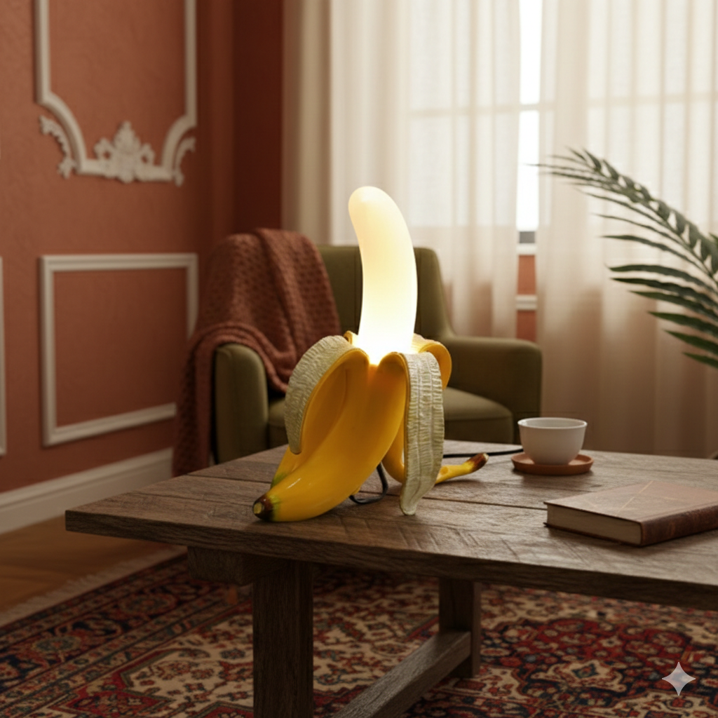 Lampa Stołowa LED w Stylu Art Deco o Kształcie Banana