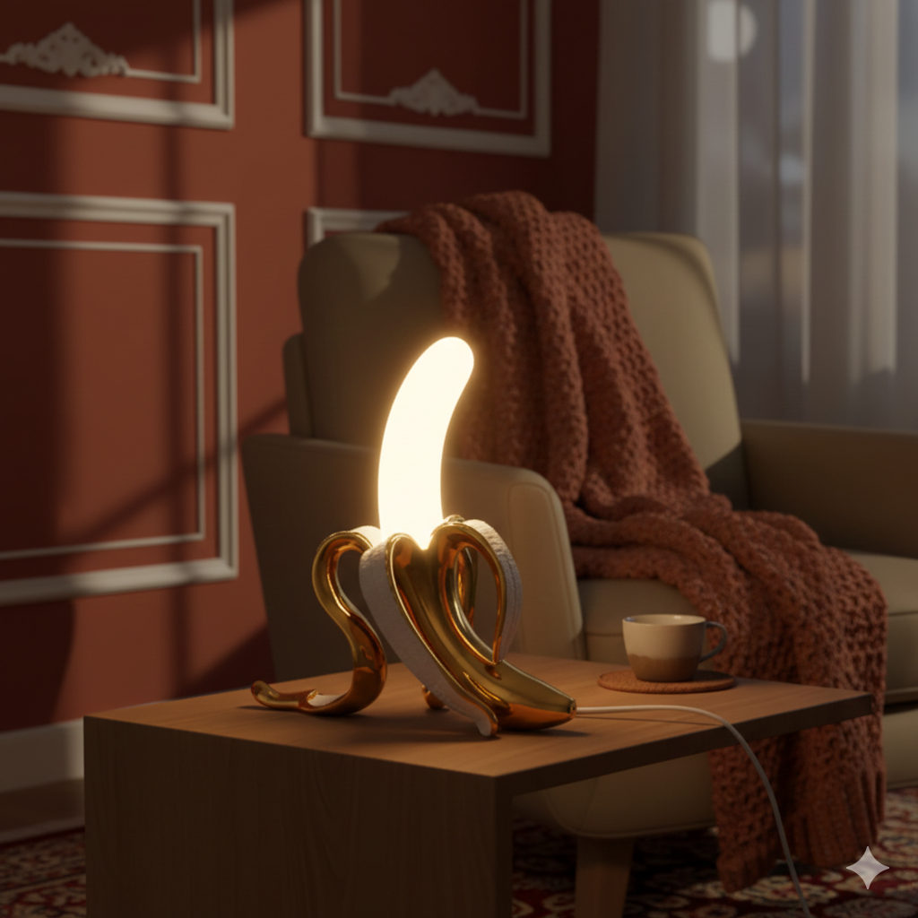 Lampa Stołowa LED w Stylu Art Deco o Kształcie Banana