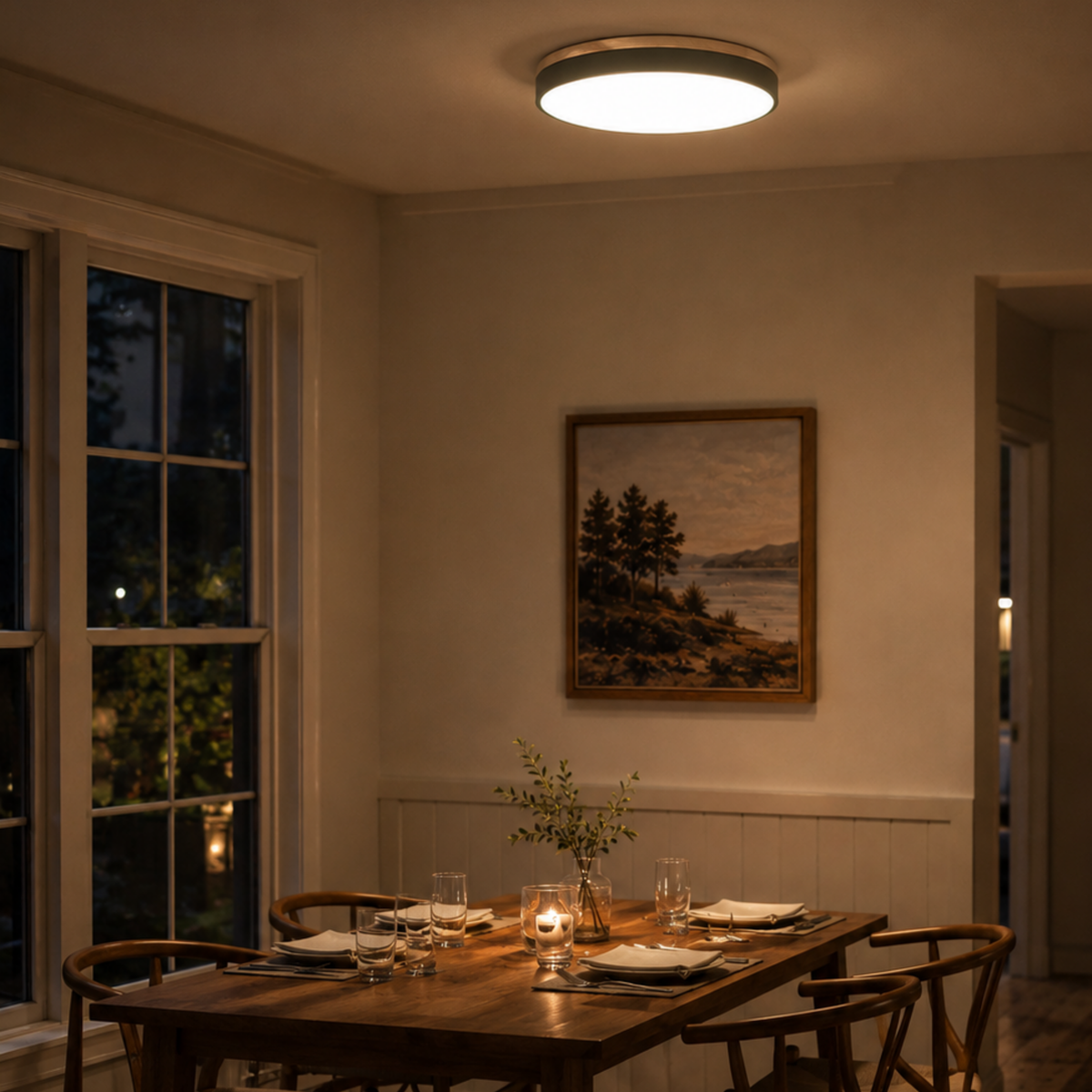 Round Disc Flush Mount Ceiling Light