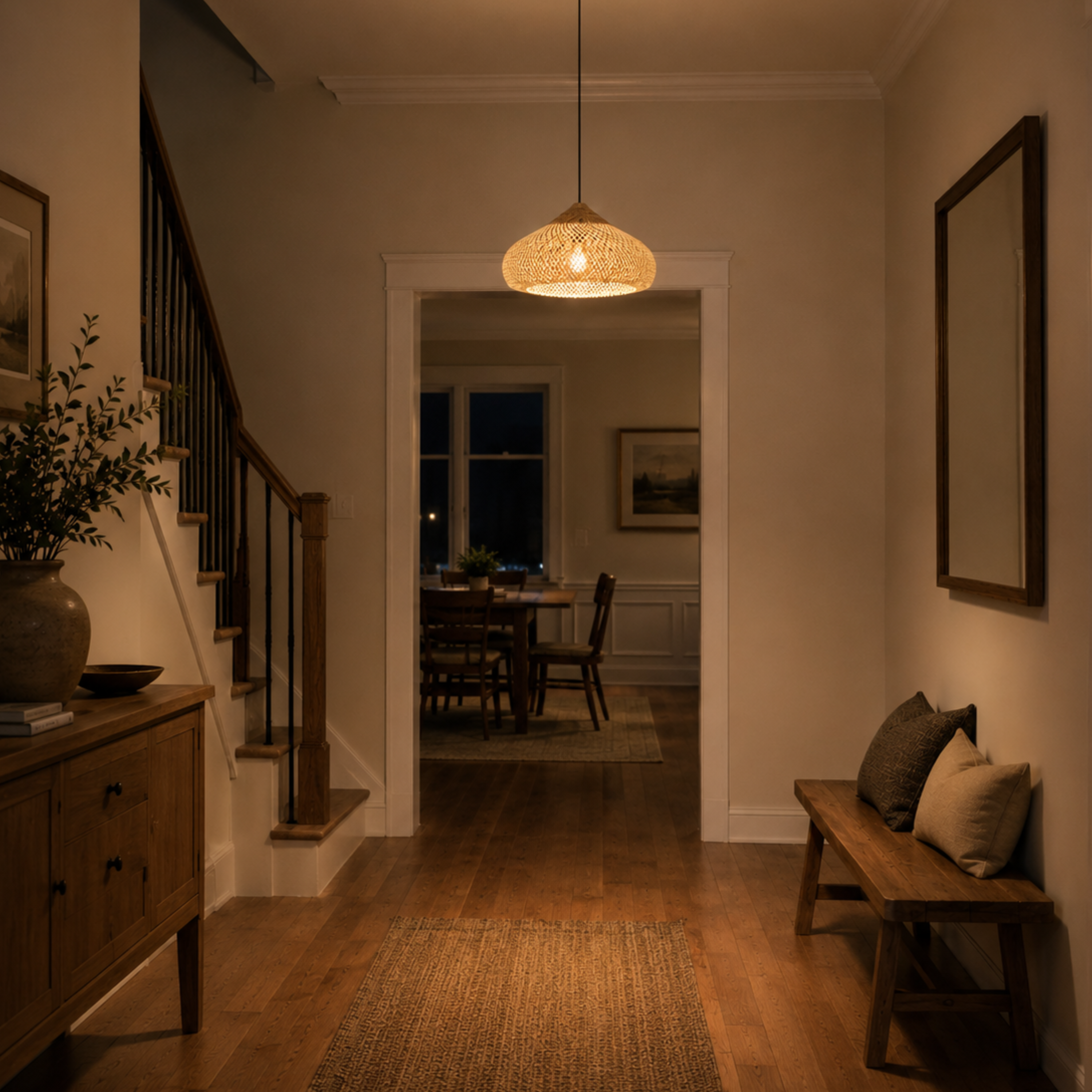 Vintage Rattan Ceiling Light