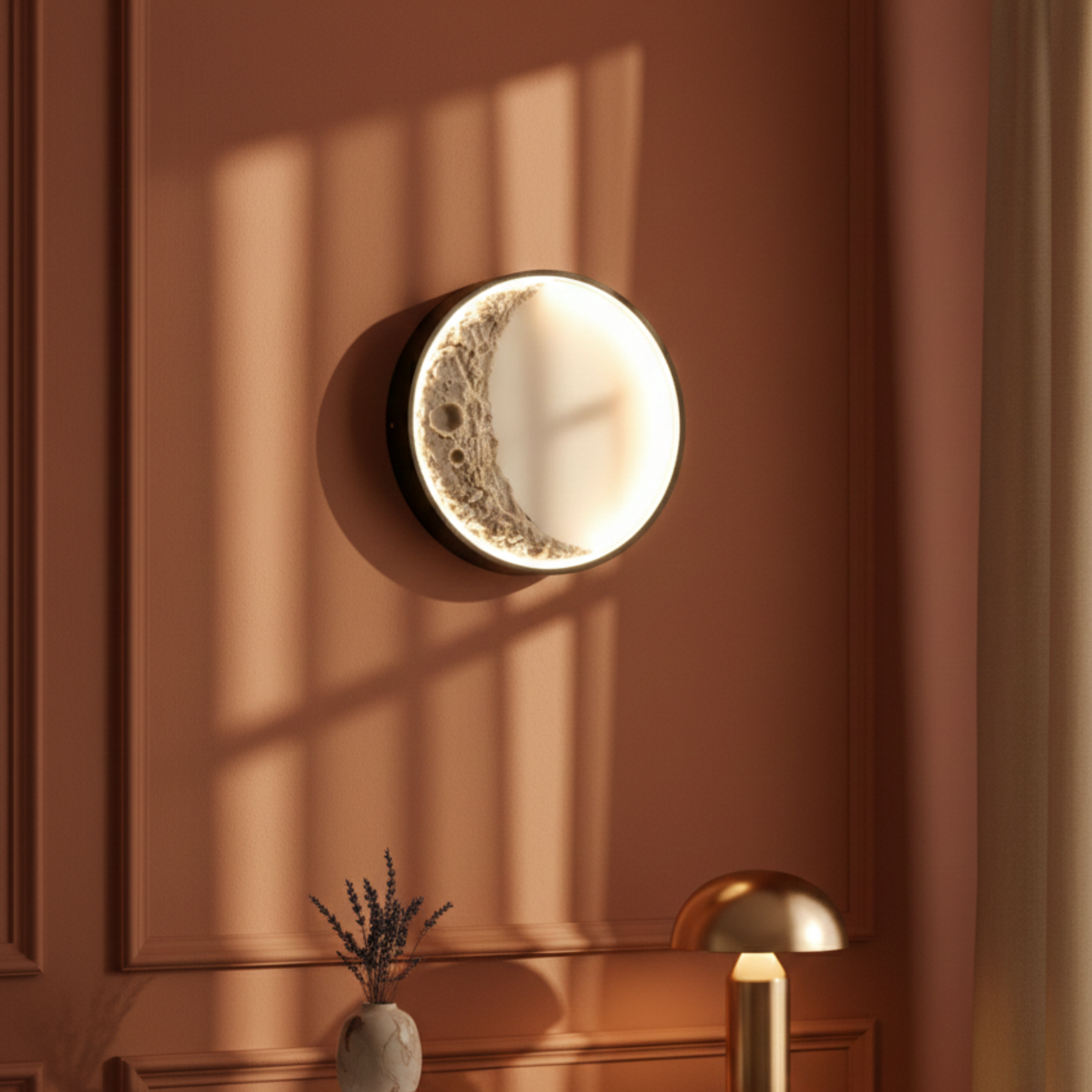 Nowoczesna lampa ścienna LED w kształcie półksiężyca