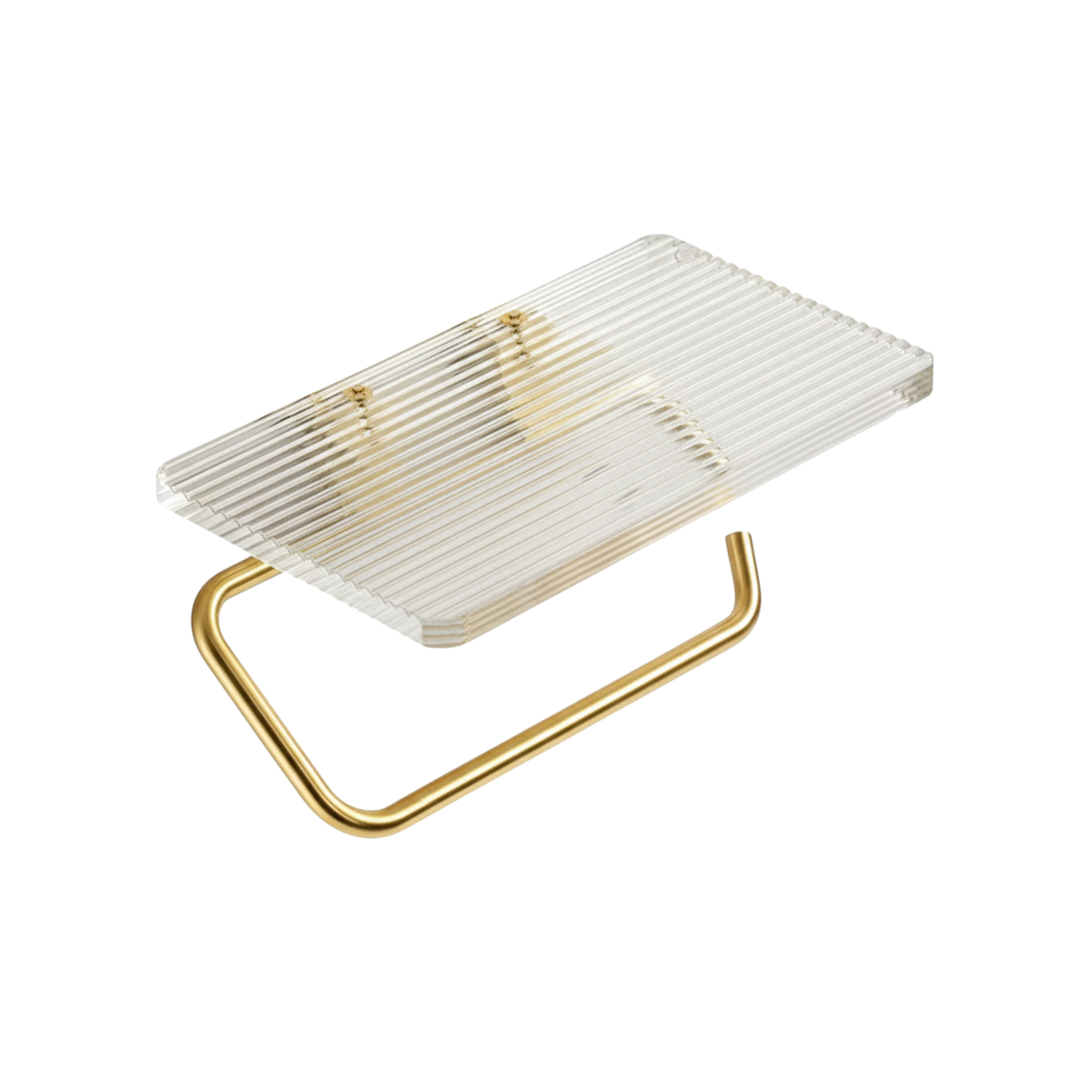 Akrylowa półka ścienna z uchwytem na papier toaletowy