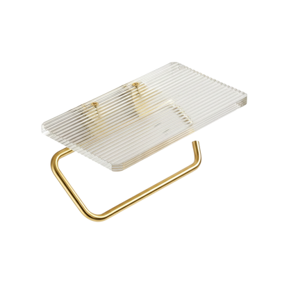 Akrylowa półka ścienna z uchwytem na papier toaletowy