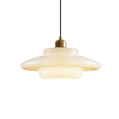 Nowoczesna lampa wisząca z białego szkła