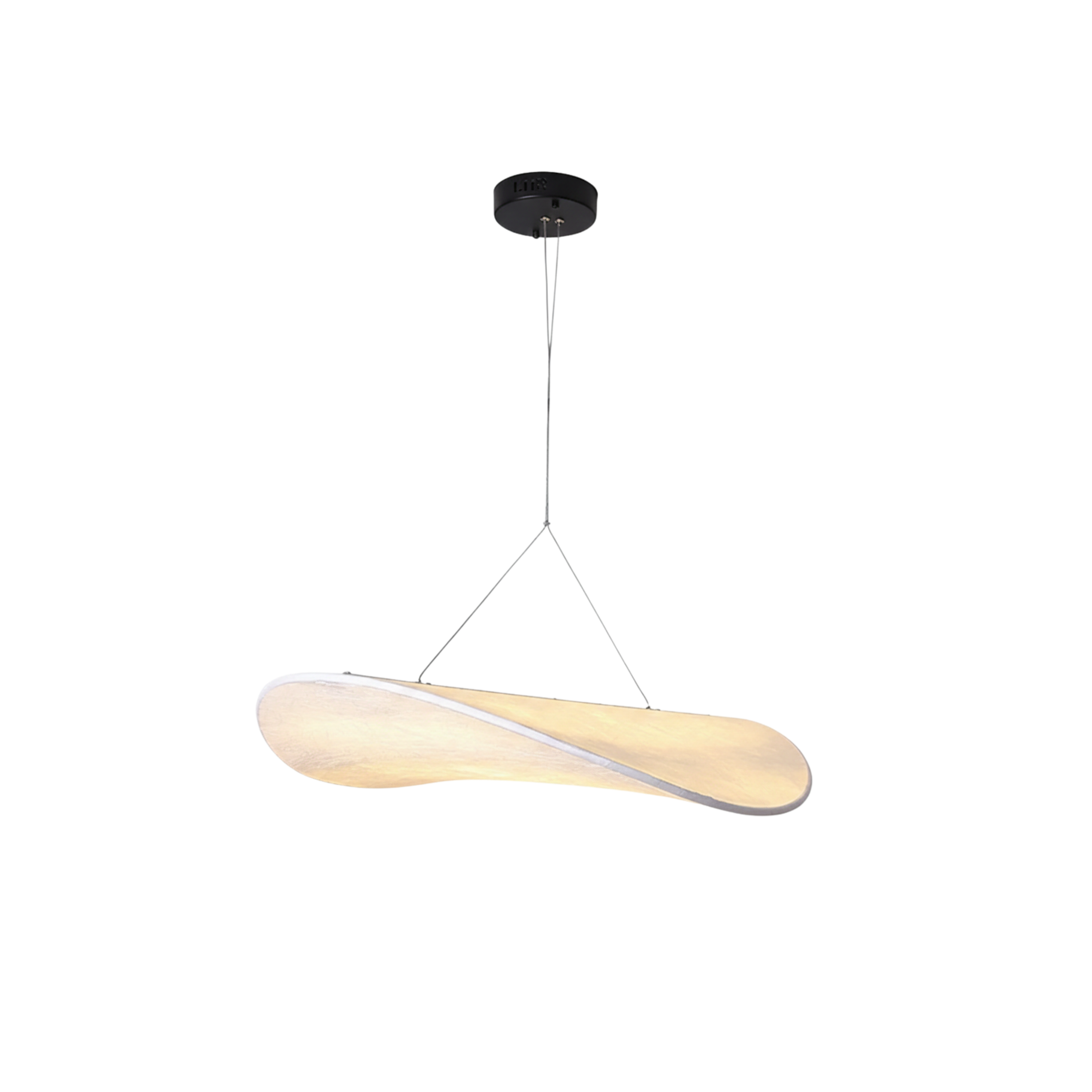 Lampa wisząca LED Japandi z jedwabnym kloszem