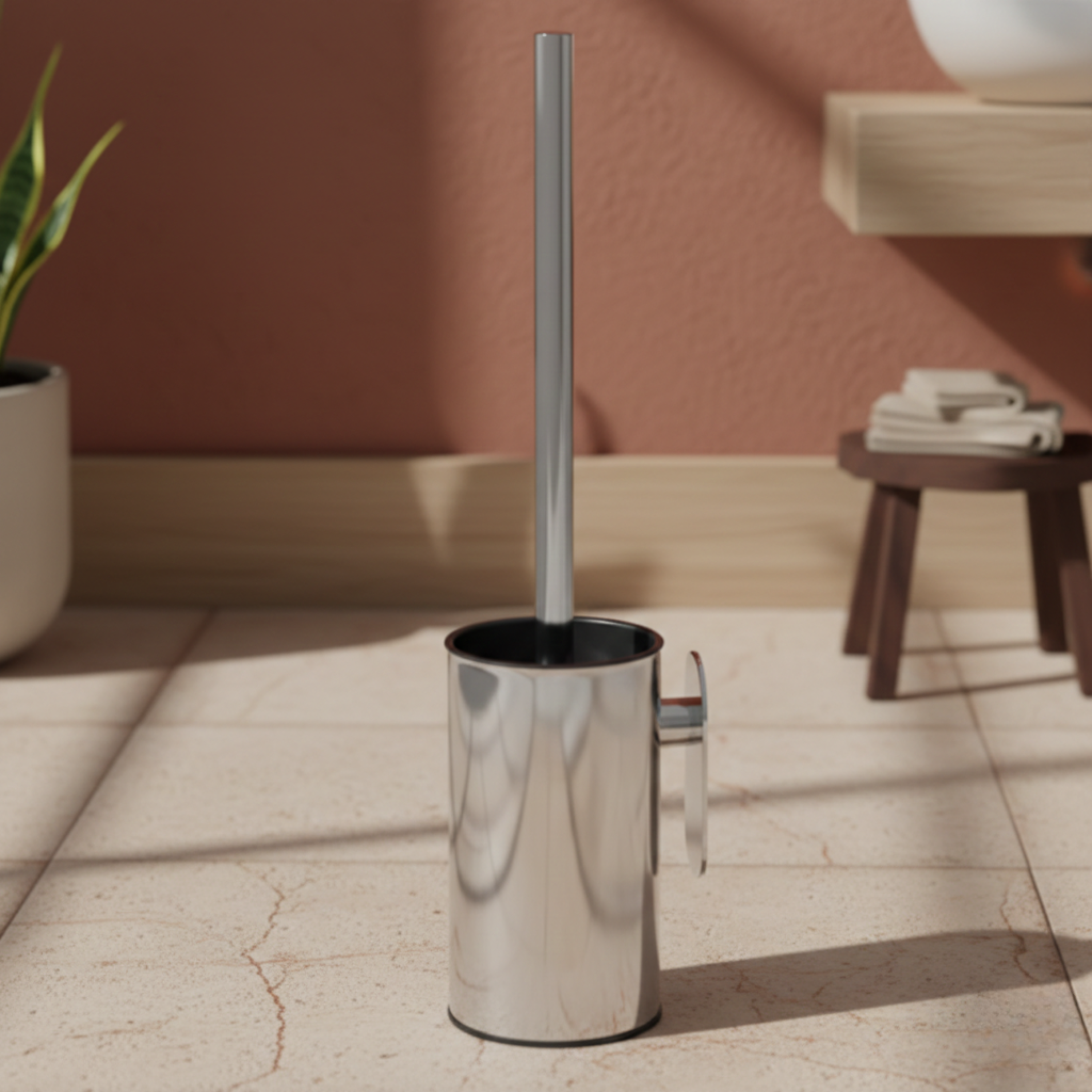 Ścienna szczotka do toalety ze stali nierdzewnej