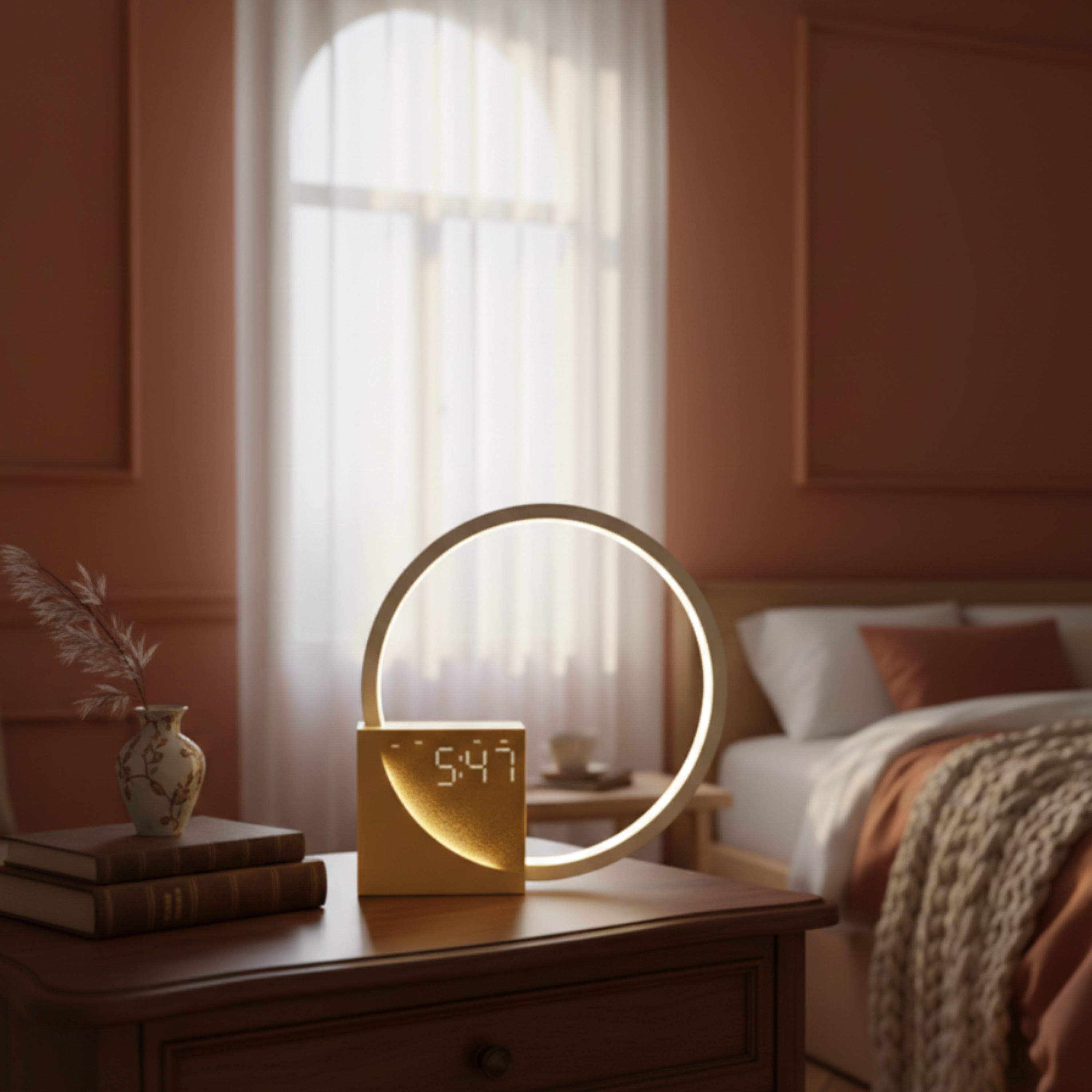 Lampa Nocna z Dotykowym Sterowaniem i Budzikiem