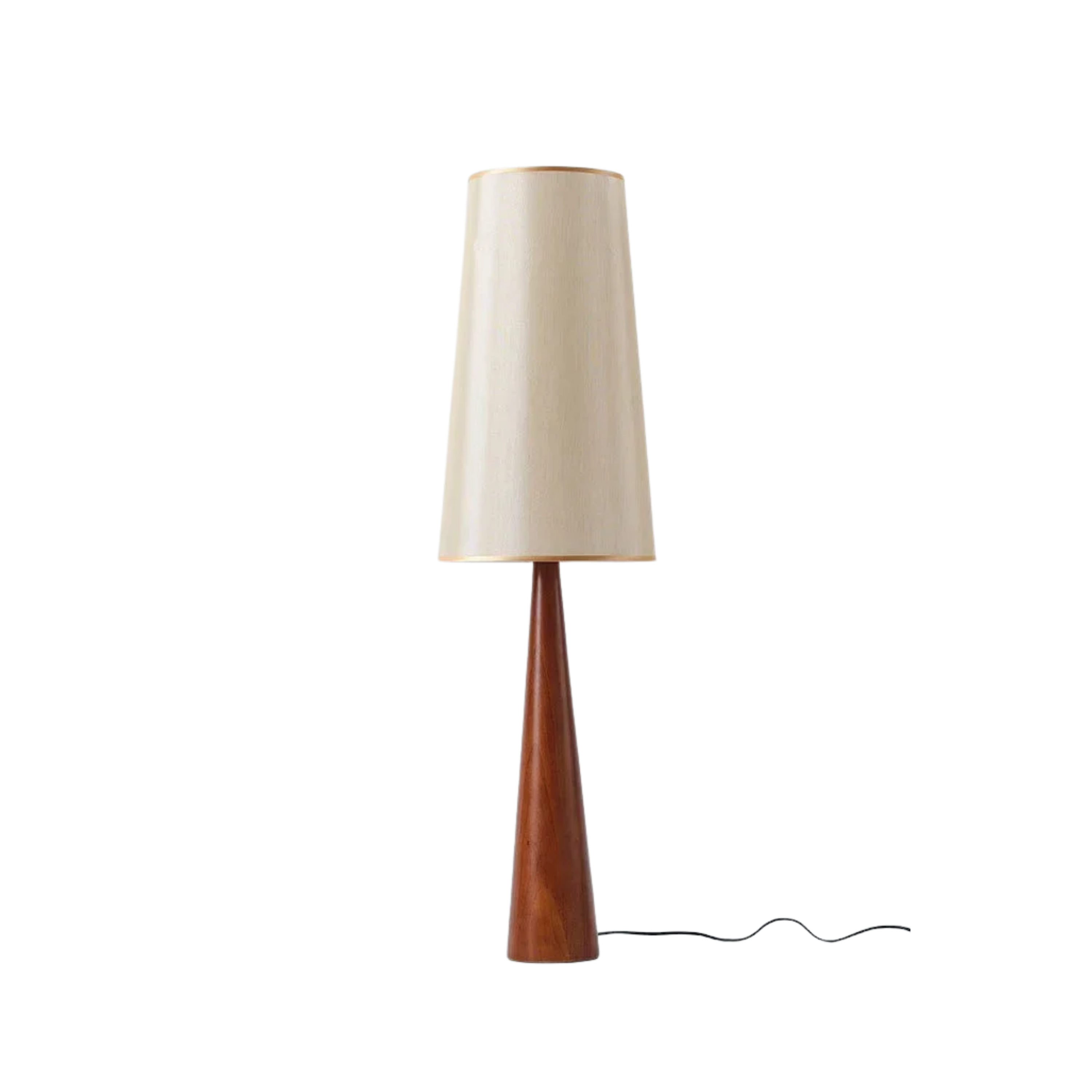 Drewniana lampa podłogowa do wnętrz w stylu vintage