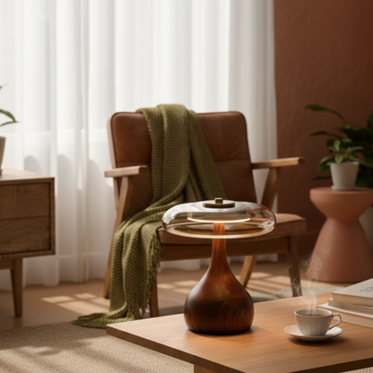 Elegancka szklana lampa stołowa LED