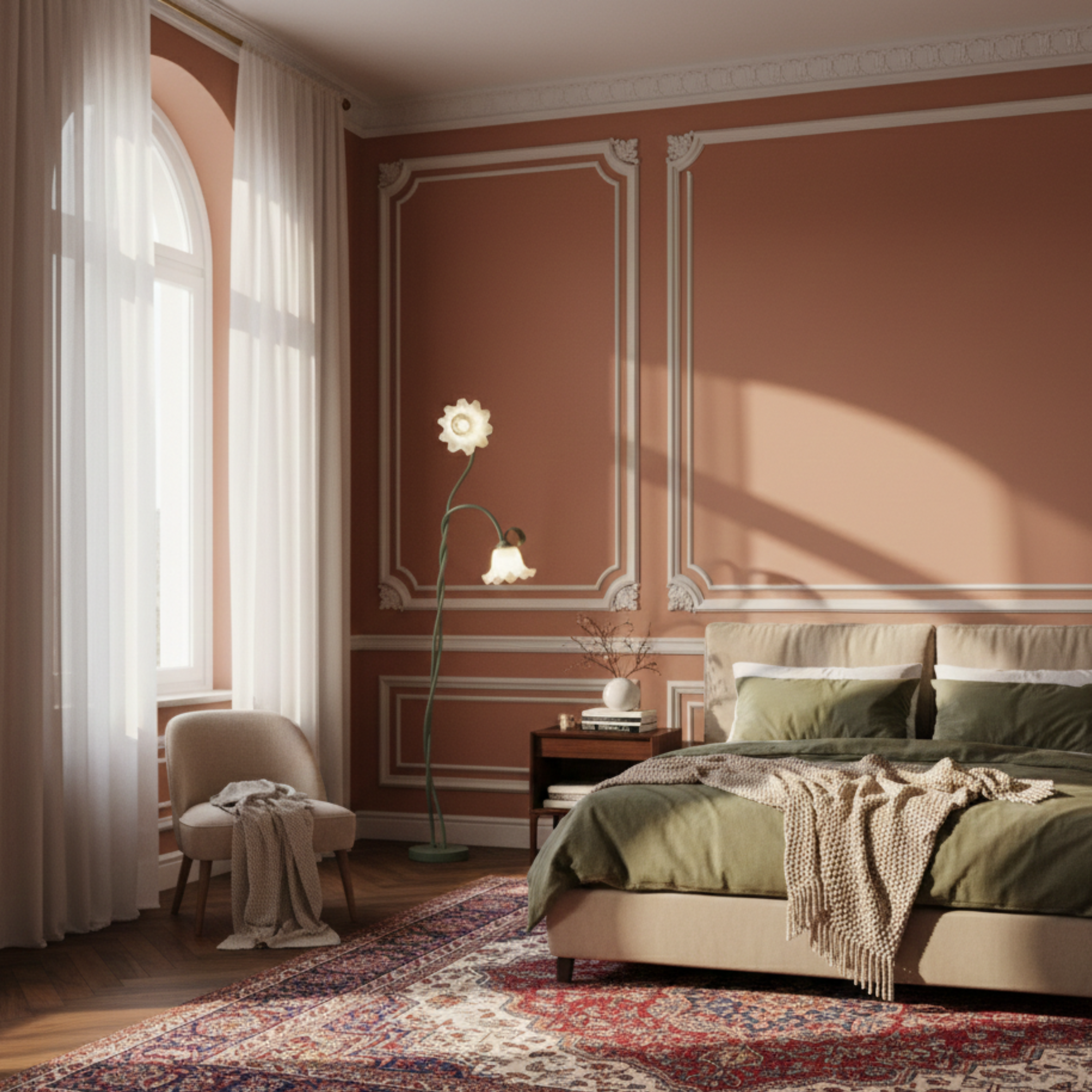 Kwietna lampa podłogowa LED