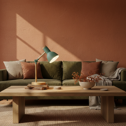 Artystyczna lampa stołowa LED z drewna