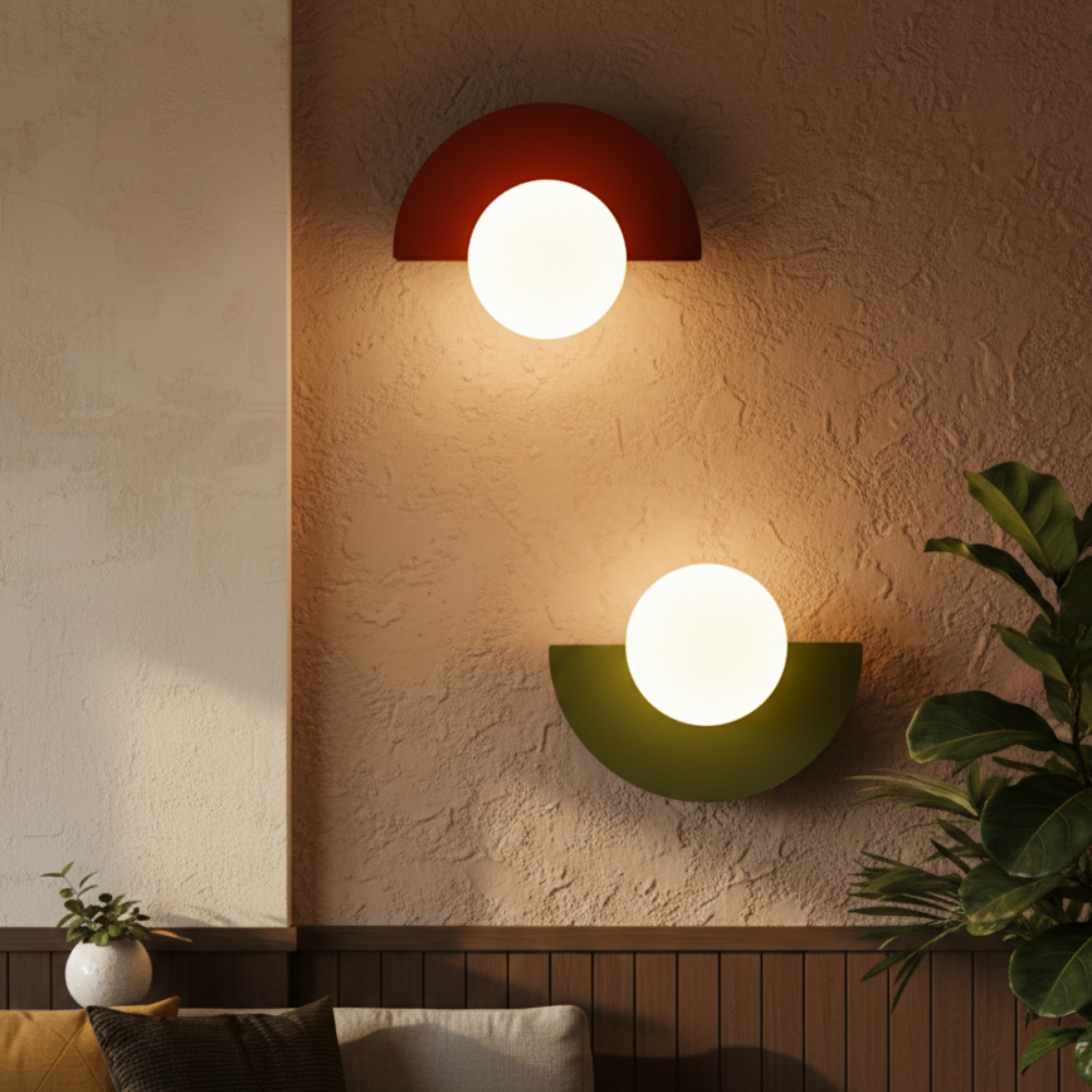 Nordycka półokrągła minimalistyczna lampa ścienna LED