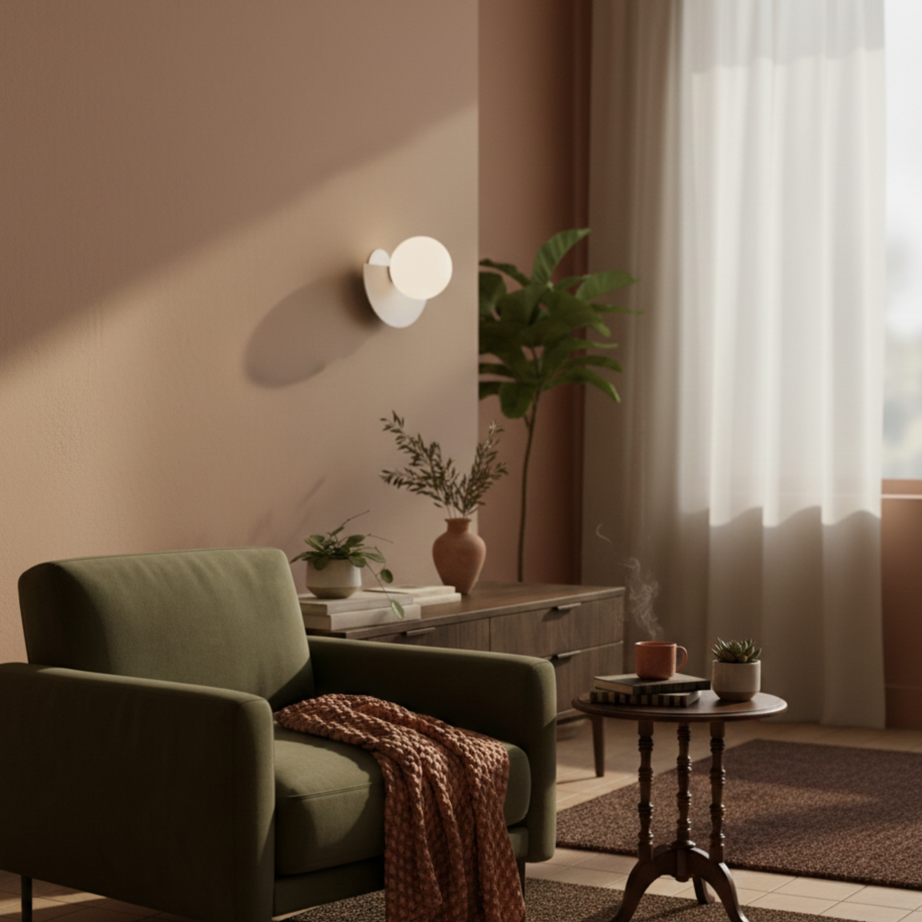 Nordycka półokrągła minimalistyczna lampa ścienna LED