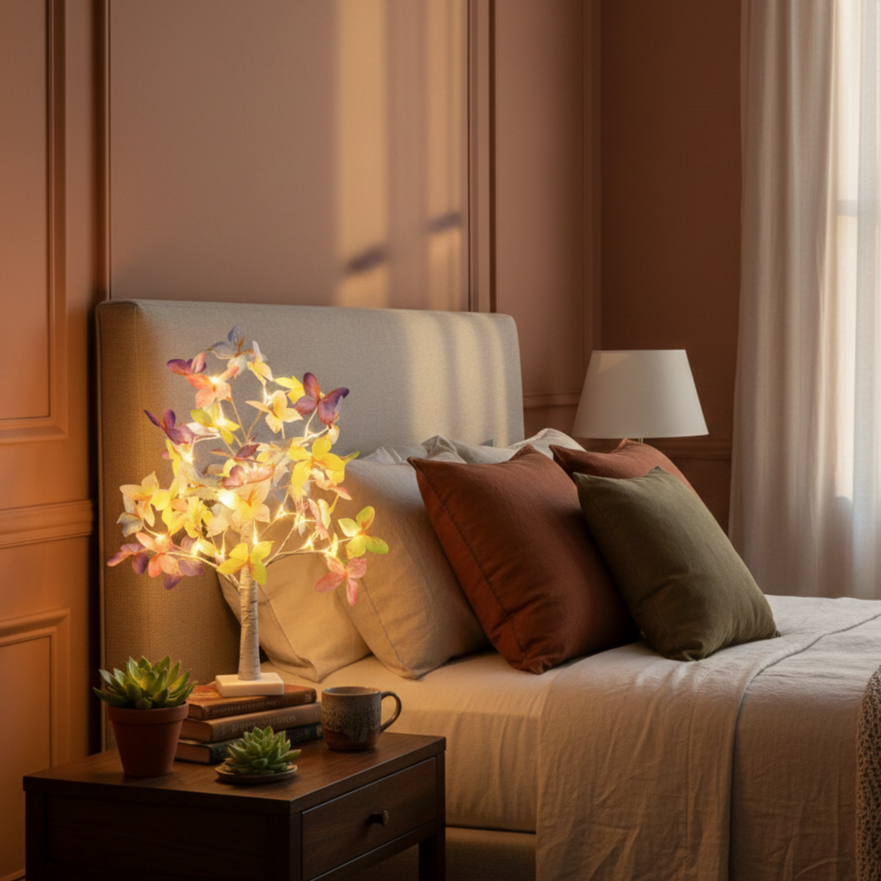 Dekoracyjna lampka stołowa LED w kształcie motyla