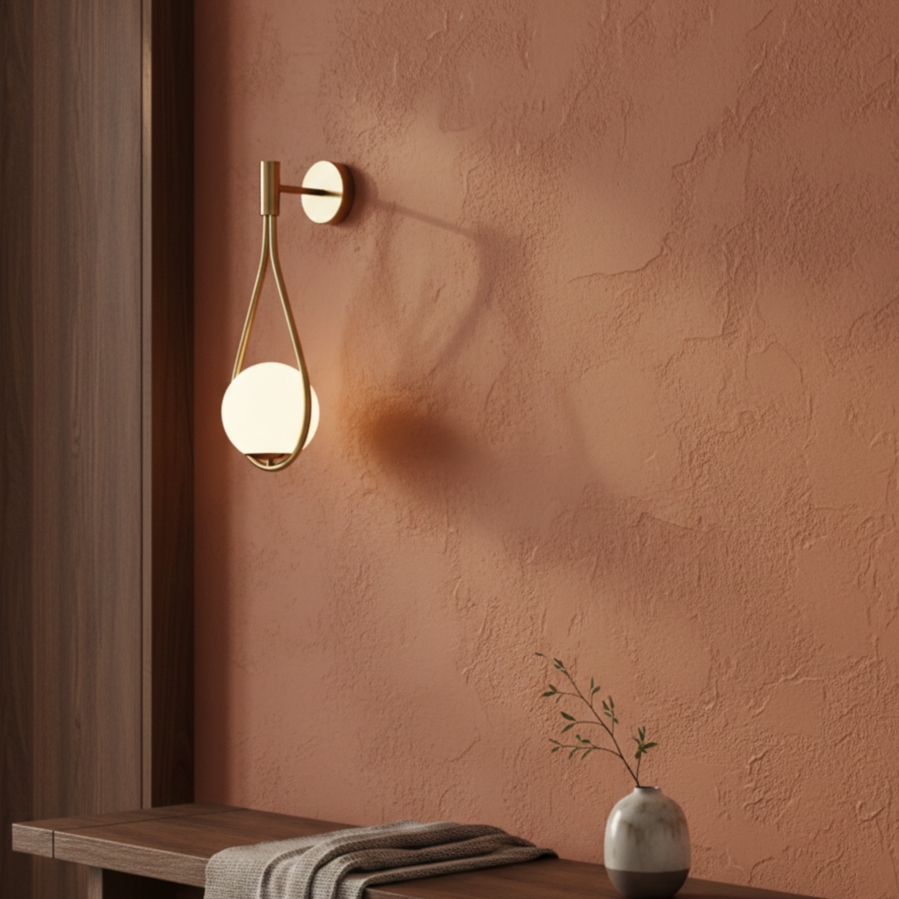 Metalowa lampa ścienna LED do wnętrz bez źródła światła