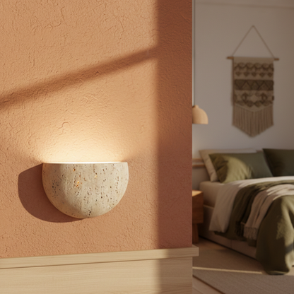 Retro kamienna lampa ścienna do wnętrz