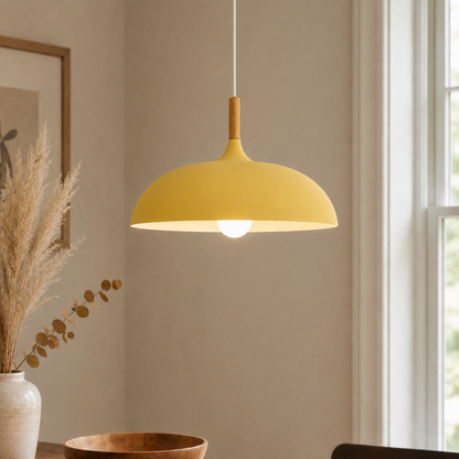 Minimalist Wood Aluminum Pendant Light