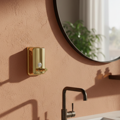 Złoty prążkowany dozownik do mydła