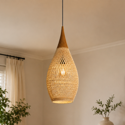 Vintage Rattan Ceiling Light